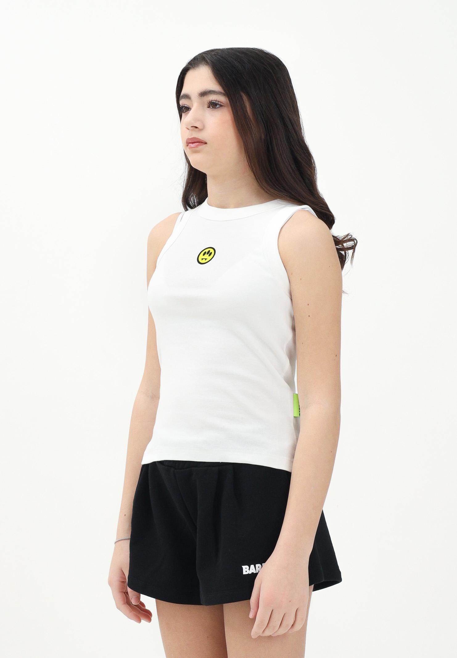 BARROW Canotta bianca per donna e bambina con stampa smile S5BKJGTA202 002 BARROW