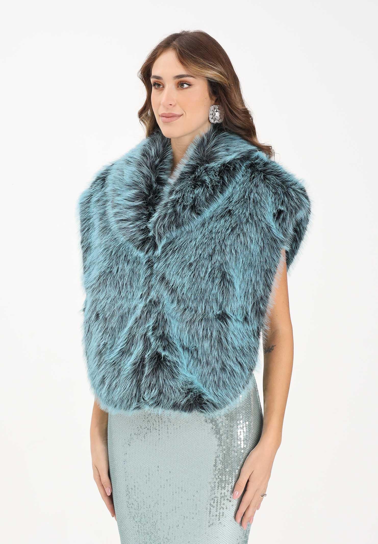 PATRIZIA PEPE Pellicciotto verde acqua da donna 8F0063E072 G616 PATRIZIA PEPE