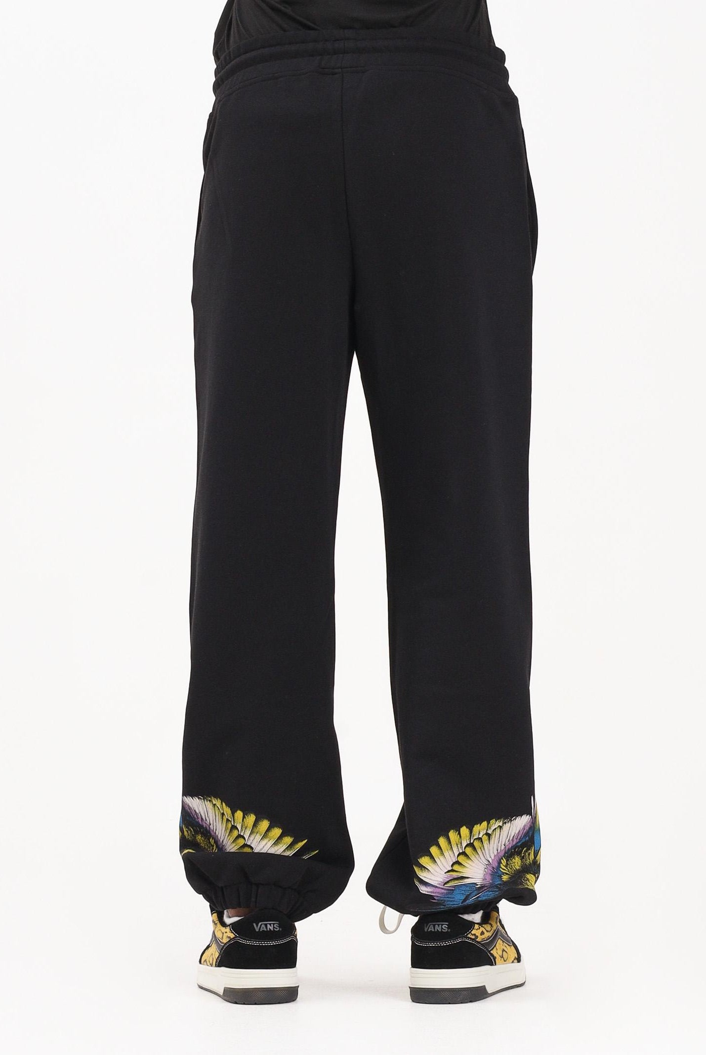 MARCELO BURLON COUNTY OF MILAN Pantalone sportivo nero da uomo con stampa F5CAMAFP060 110 MARCELO BURLON COUNTY OF MILAN