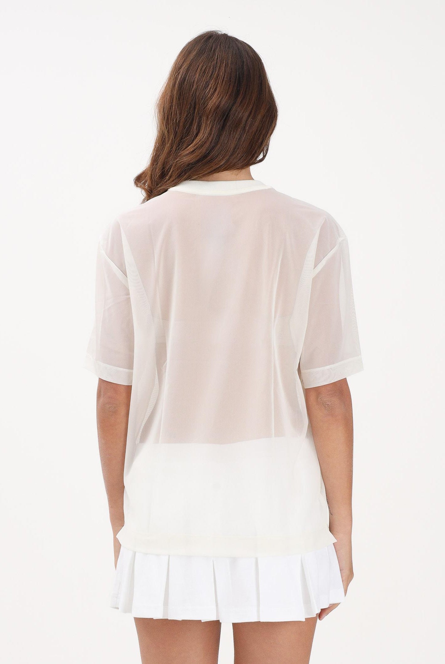 ADIDAS PERFORMANCE T-shirt a manica corta Soft Lux Mesh panna da donna JV9872 . ADIDAS PERFORMANCE