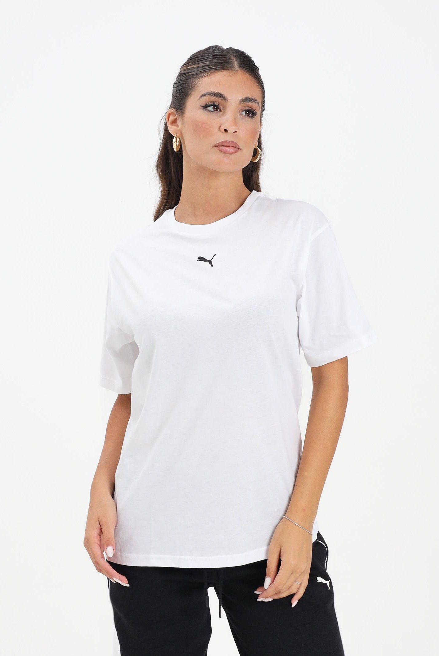 PUMA T-shirt a manica corta ESS Relaxed bianca da donna 684971 02 PUMA