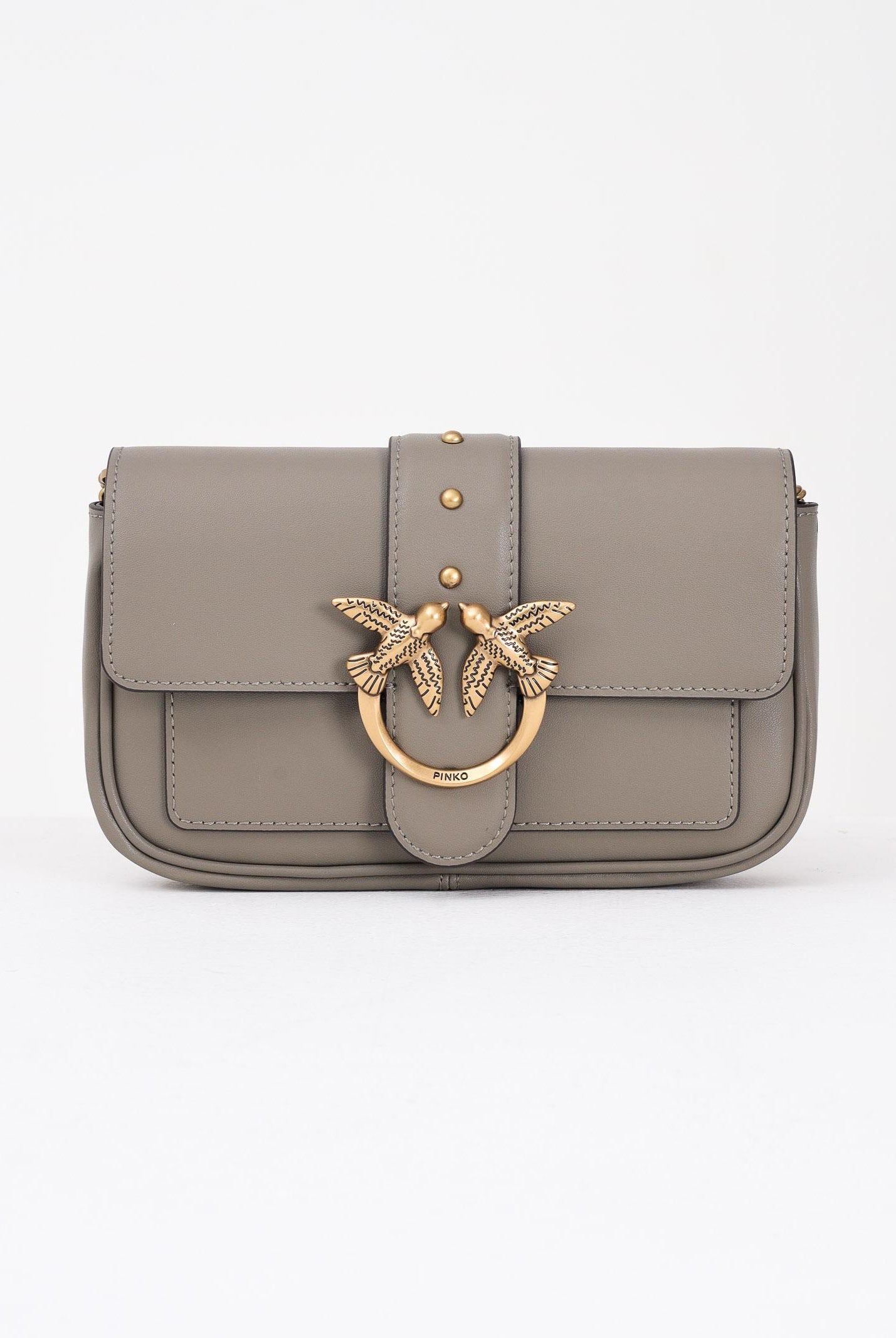 PINKO Borsa a tracolla Love Bag One da donna in morbida pelle mano seta noce 100061A0F1 I68Q PINKO