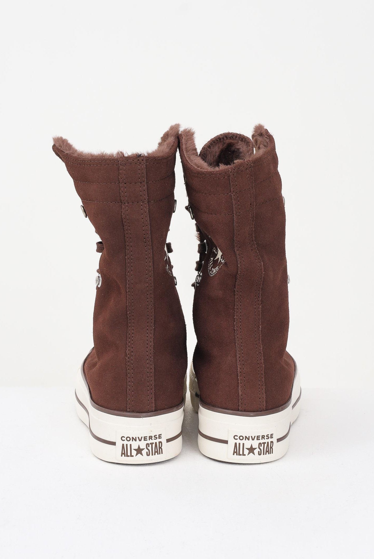 CONVERSE Sneakers Chuck Taylor All Star Fold-Over Lift Platform XHi Faux Fur marroni da donna A15230C  CONVERSE