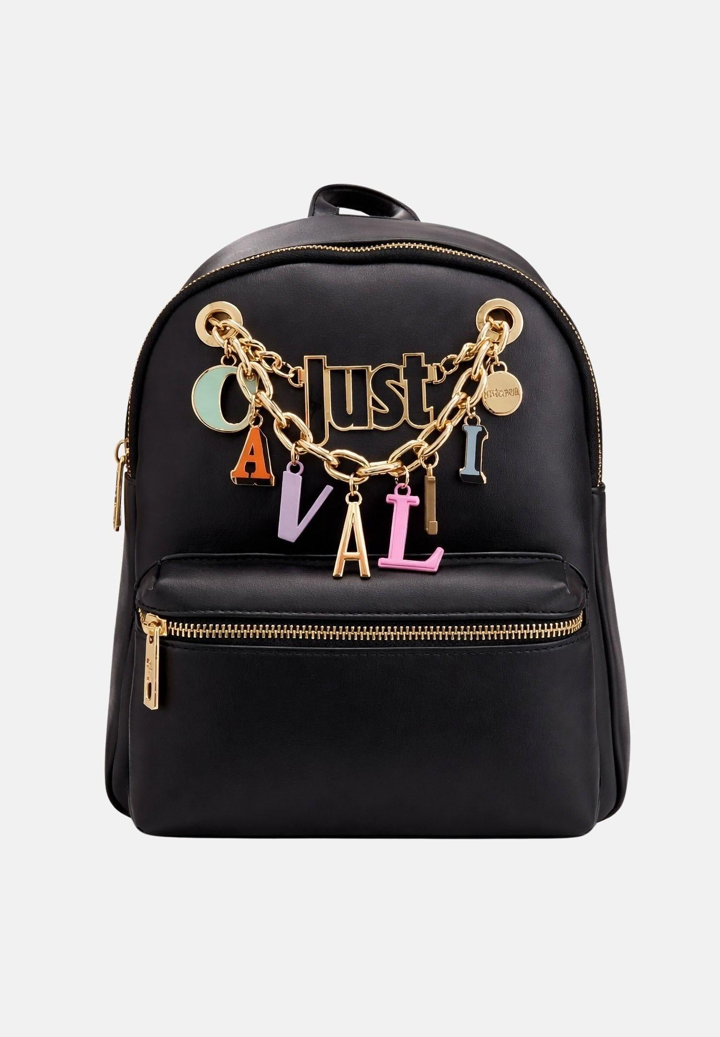 JUST CAVALLI Zaino nero da donna con charm 80RA4BE6ZSD85 899 JUST CAVALLI