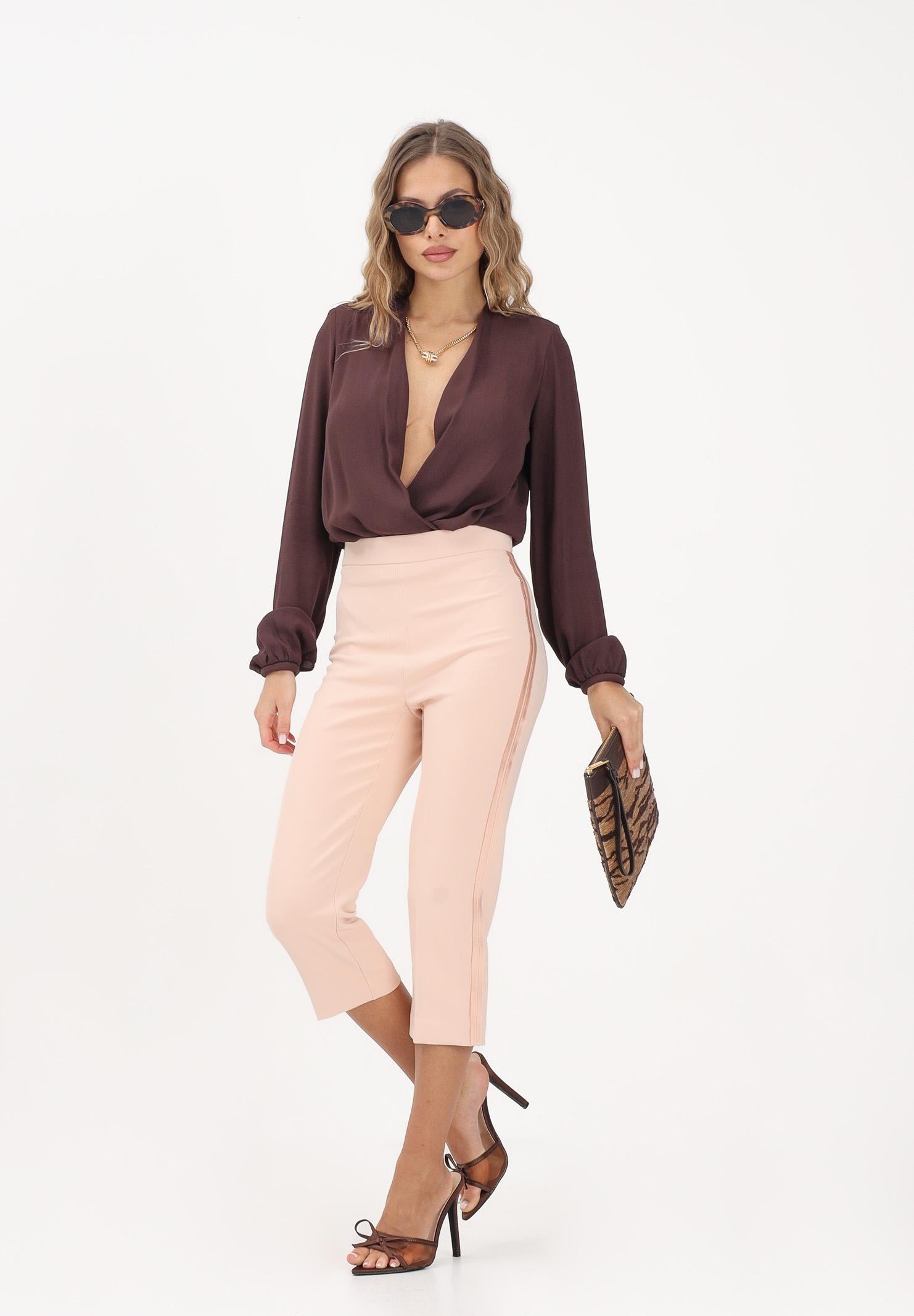 ELISABETTA FRANCHI Body a manica lunga cacao da donna con collana CB00762E2 644 ELISABETTA FRANCHI