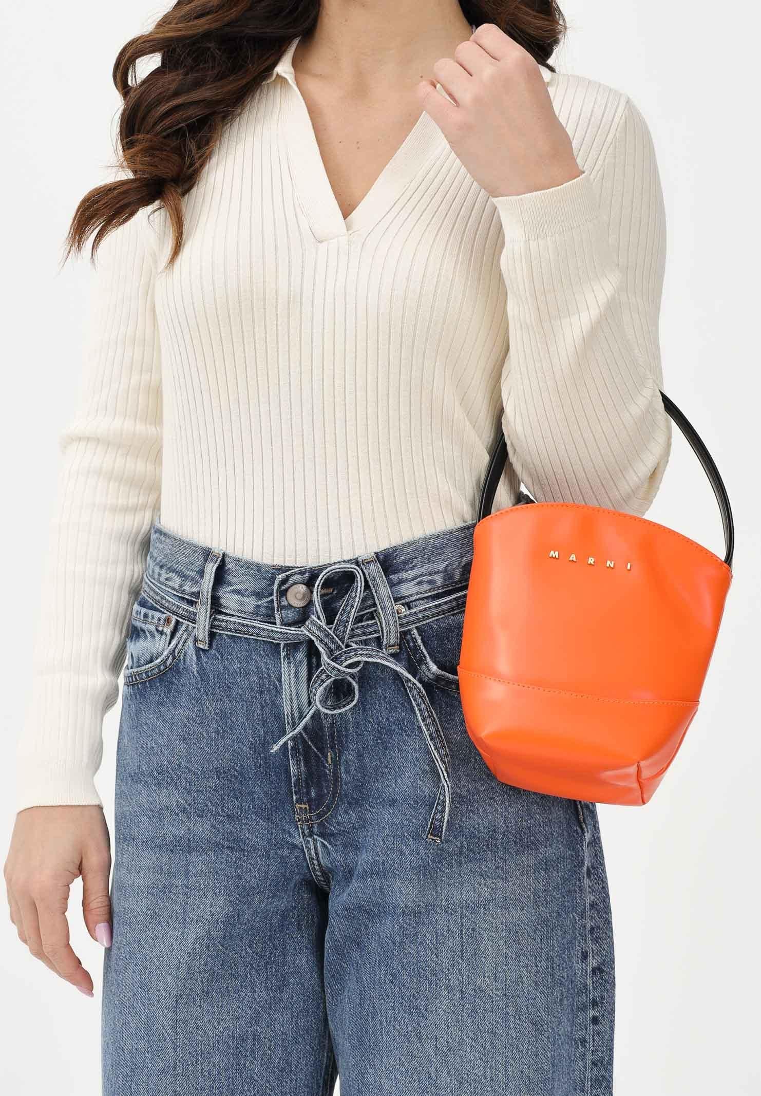 MARNI Borsa a mano Flower Basket arancione da donna M01820M00TK 0M436 MARNI