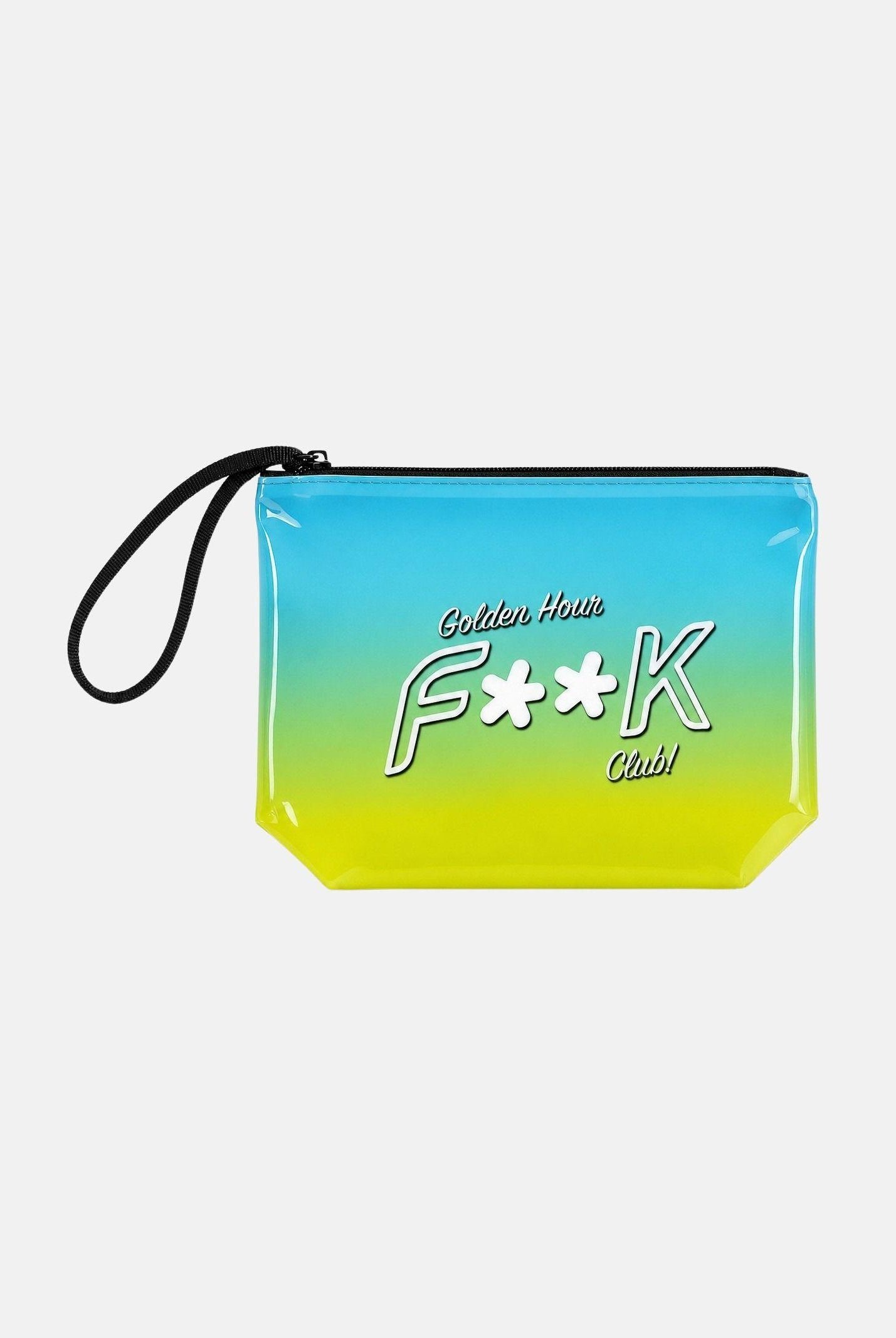 F**K pochette a mano Golden Hour azzurro e verde da donna. POCHETTE-FK AZ F**K