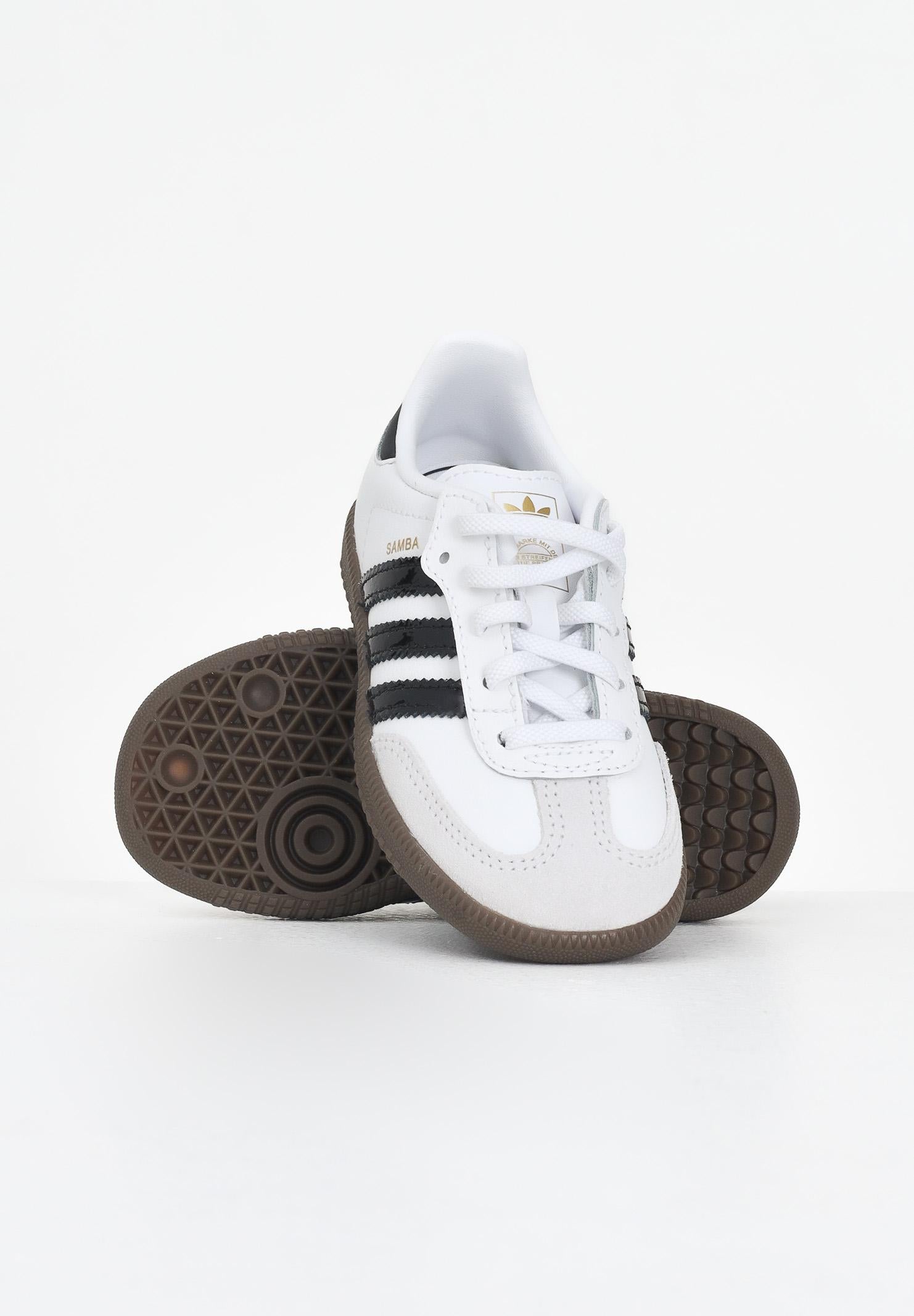 ADIDAS ORIGINALS Sneakers Samba OG Comfort Closure Elastic Lace bianche e nere da neonato JQ2848 ADIDAS ORIGINALS