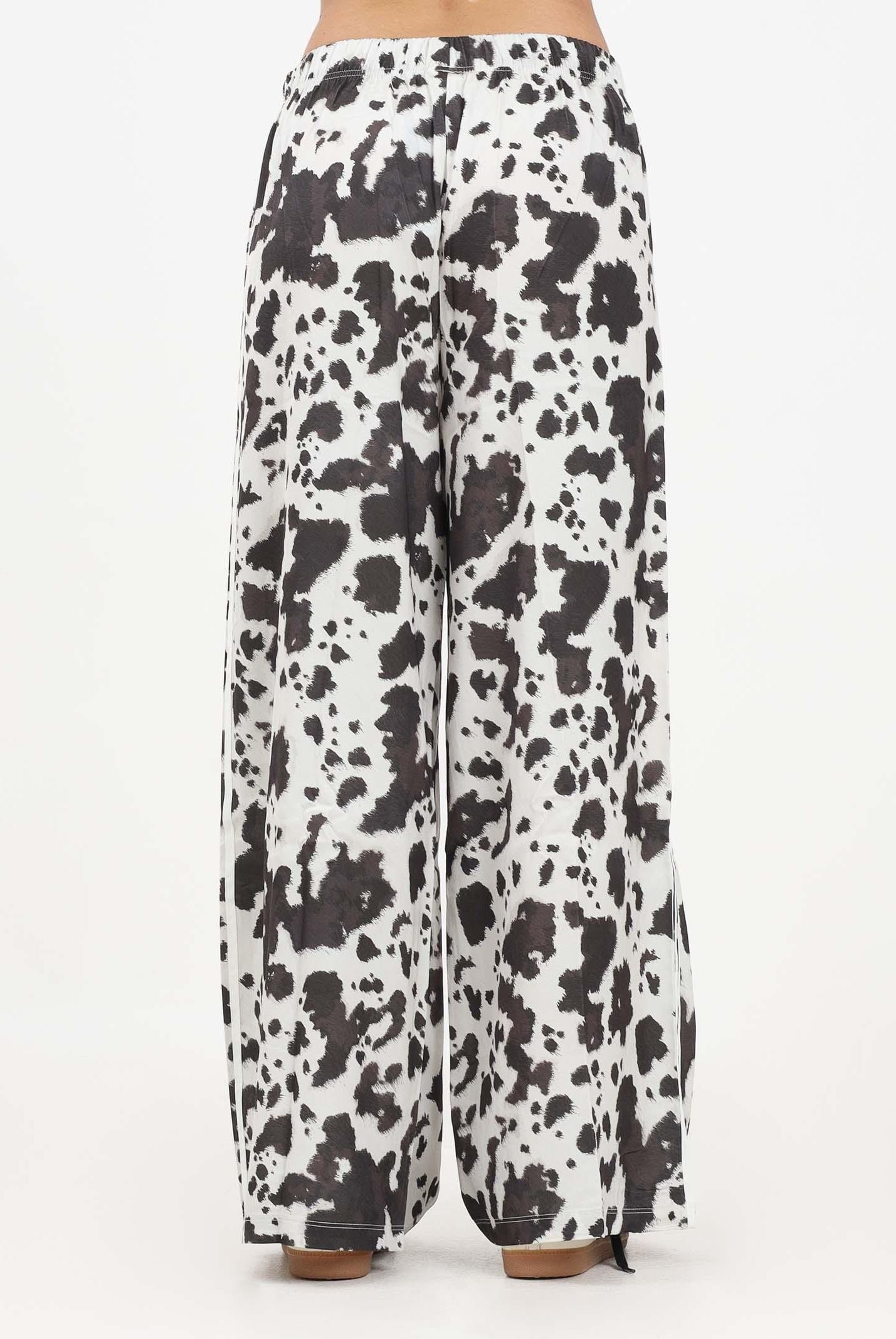 ADIDAS ORIGINALS Pantalone sportivo Satin Wide Leg con stampa muccata bianca e marrone KA2668 . ADIDAS ORIGINALS