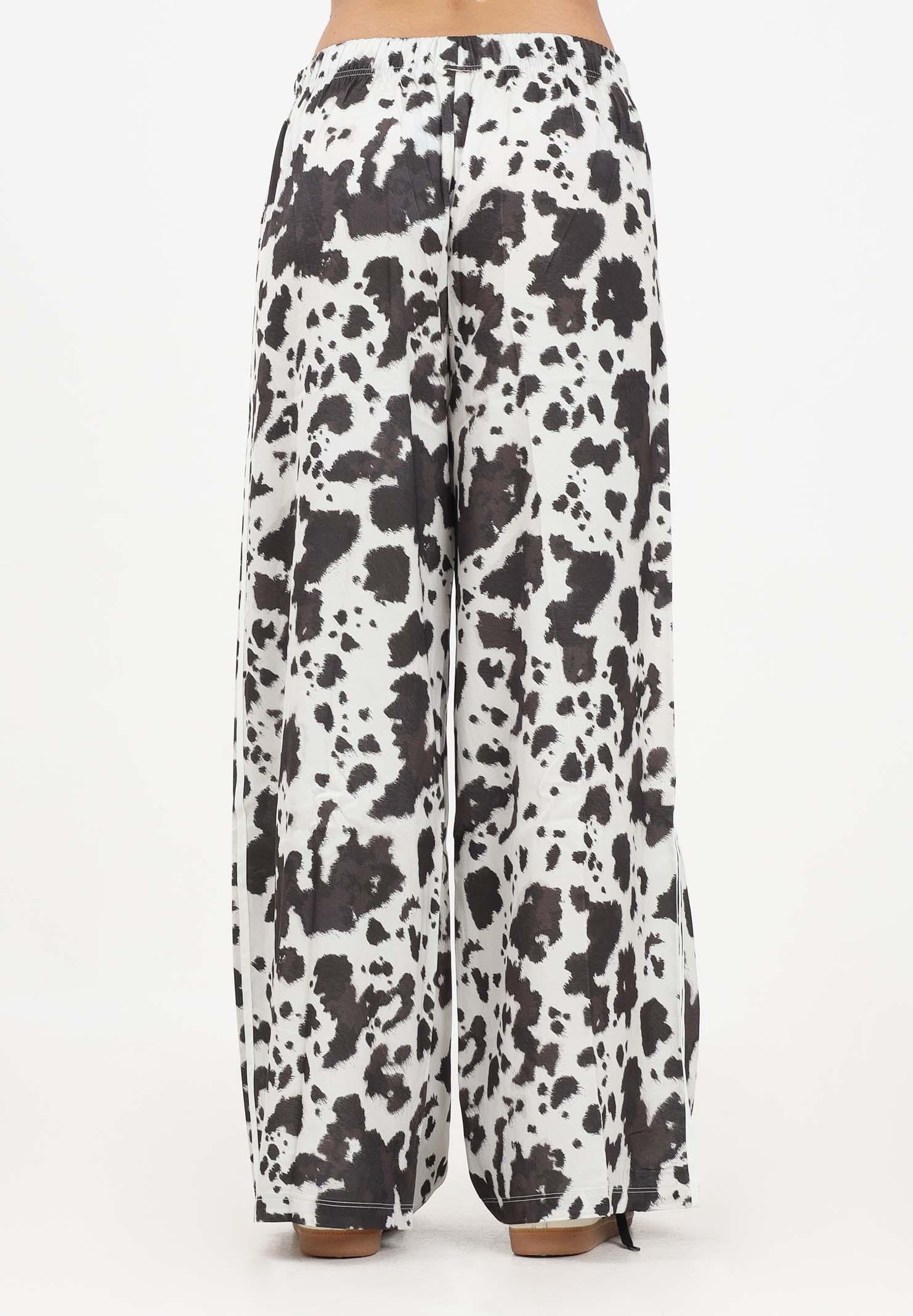 ADIDAS ORIGINALS Pantalone sportivo Satin Wide Leg con stampa muccata bianca e marrone KA2668 . ADIDAS ORIGINALS
