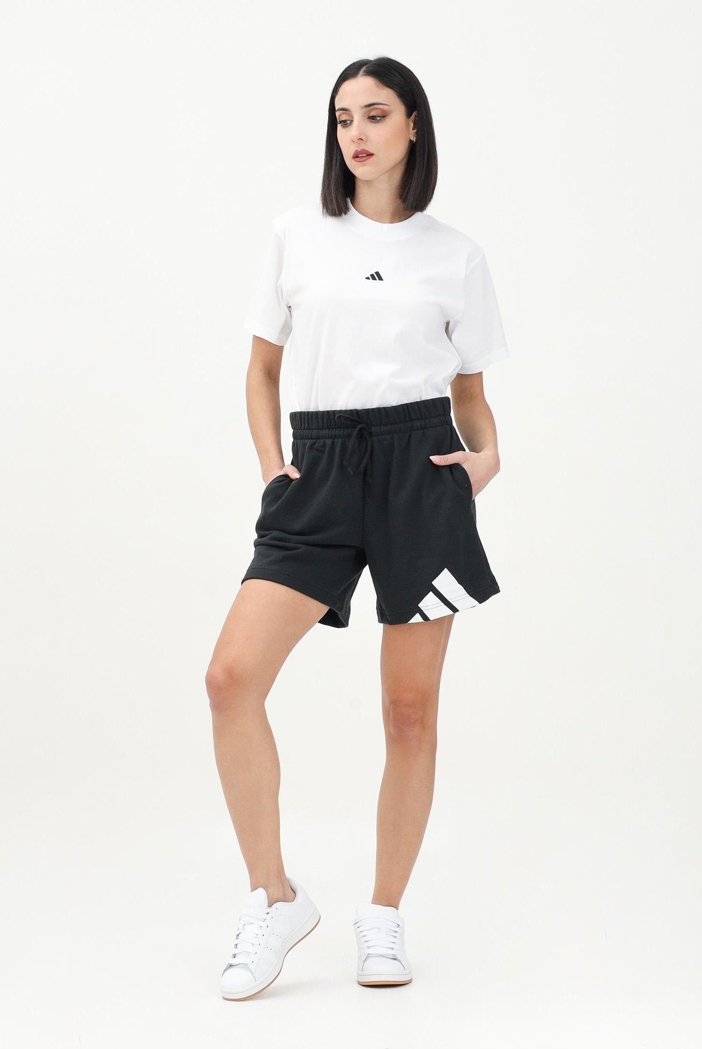 ADIDAS PERFORMANCE Shorts Essentials Big Logo French Terry nero da donna JC6262 . ADIDAS PERFORMANCE