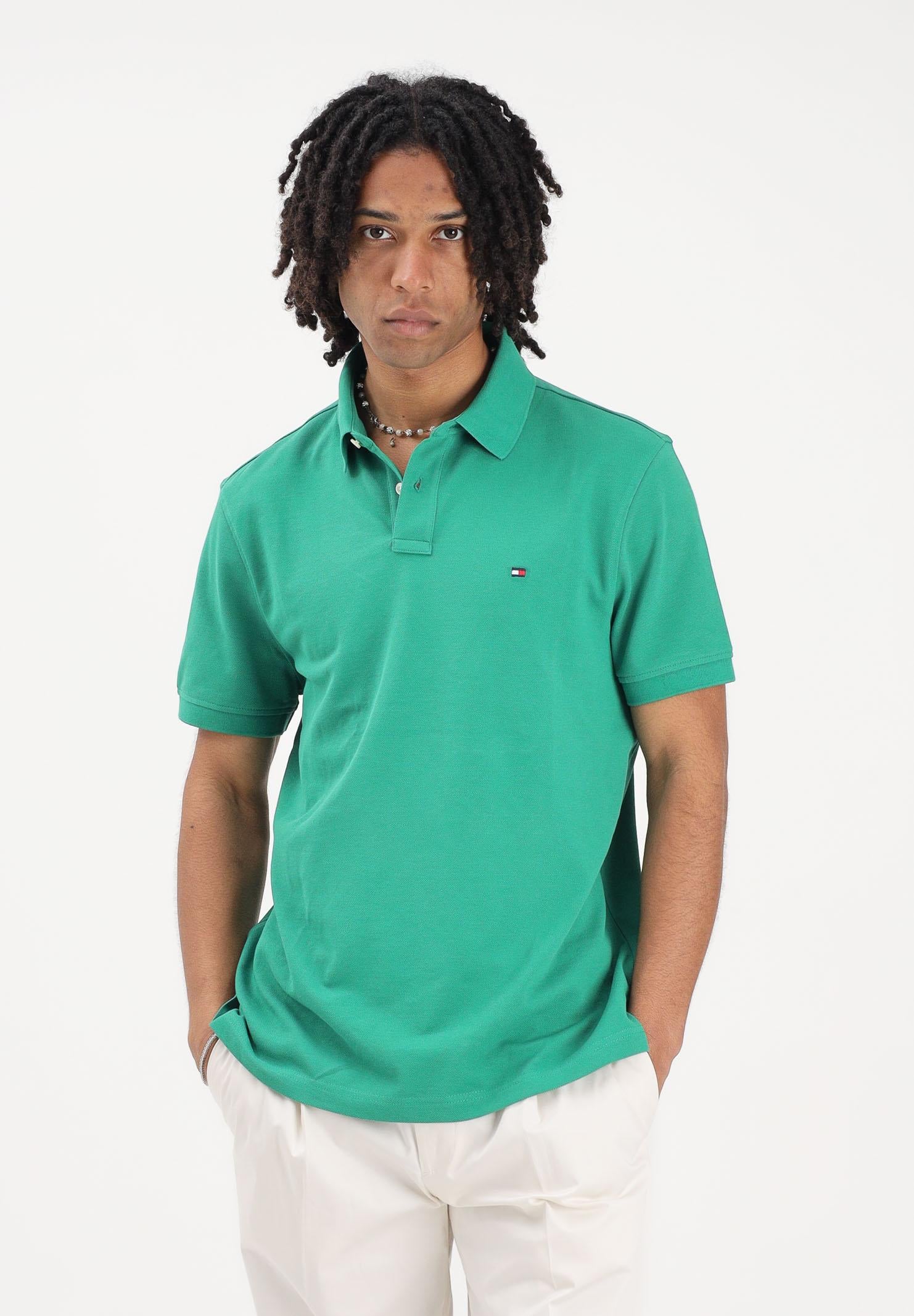 TOMMY HILFIGER Polo a manica corta verde da uomo MW0MW17770 L4F TOMMY HILFIGER