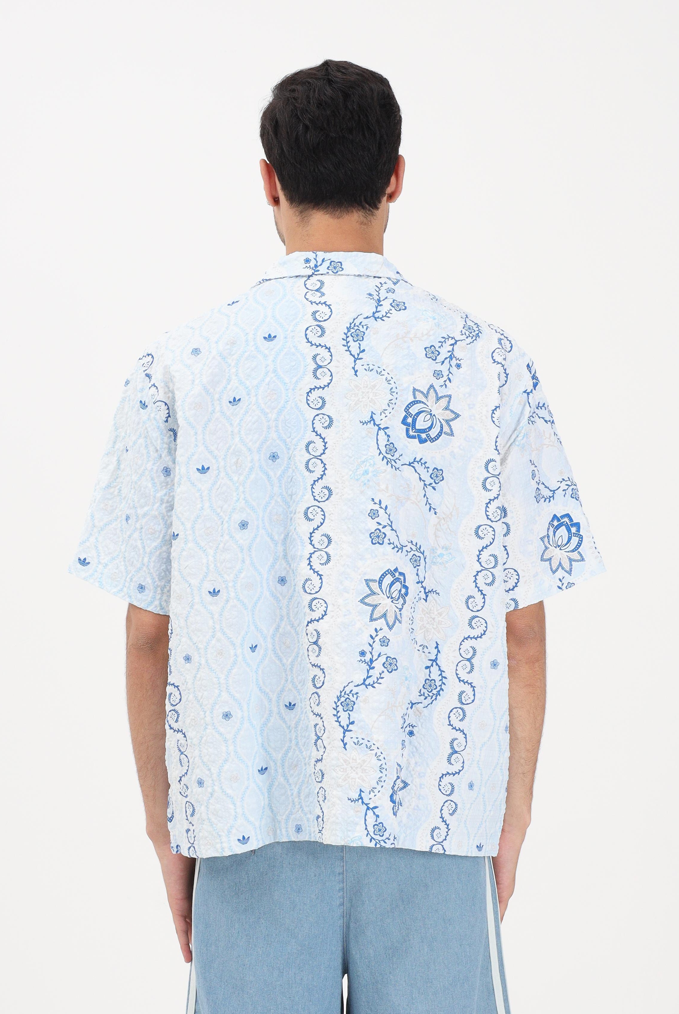 ADIDAS ORIGINALS Camicia a manica corta RESORT azzurra da uomo KX1225 . ADIDAS ORIGINALS