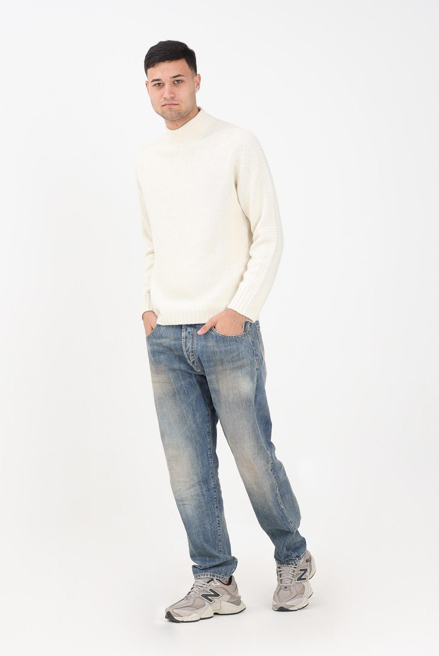 YES LONDON Jeans in denim chiaro effetto vissuto da uomo XJ3214BOSTON CA YES LONDON