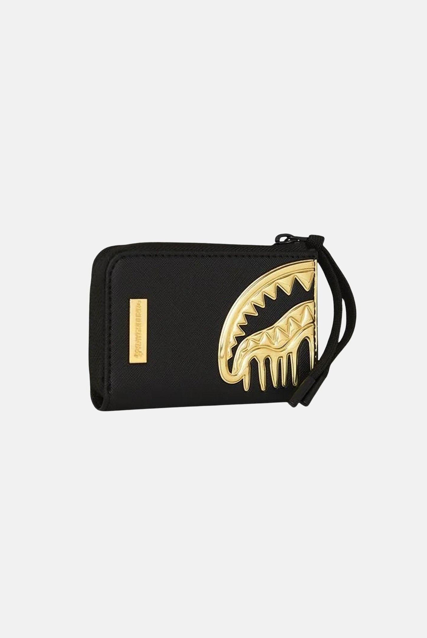 SPRAYGROUND Portafogli GOLD AND DANGEROUS WALLET nero e oro per uomo e donna 910W8272NSZ . SPRAYGROUND