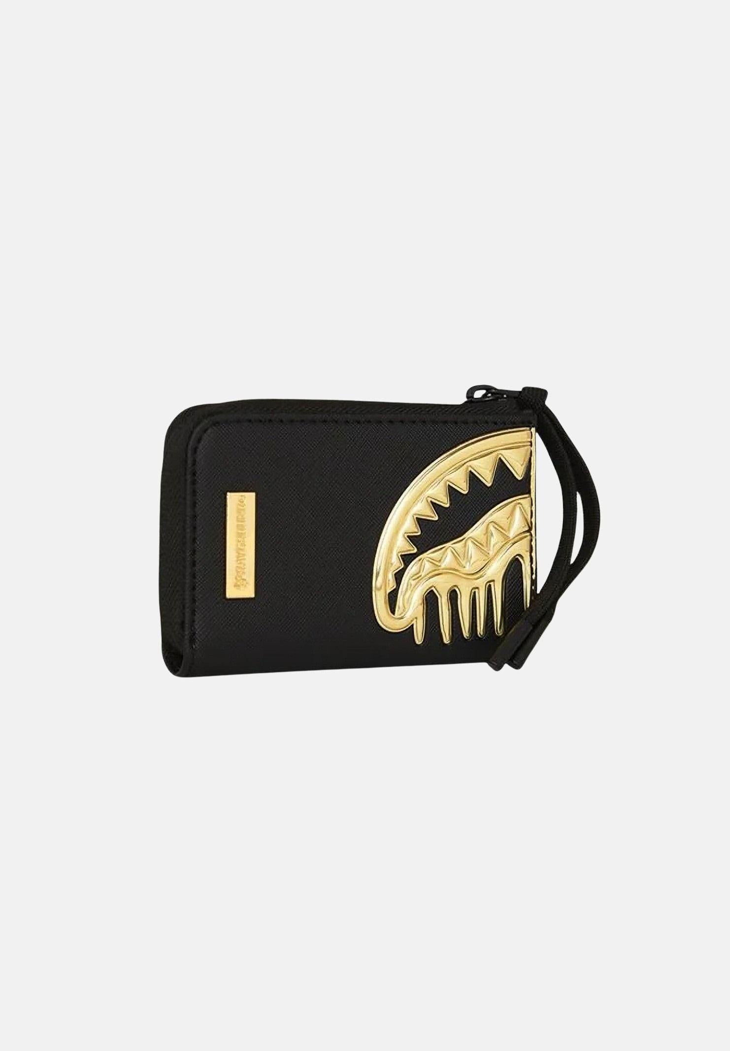 SPRAYGROUND Portafogli GOLD AND DANGEROUS WALLET nero e oro per uomo e donna 910W8272NSZ . SPRAYGROUND