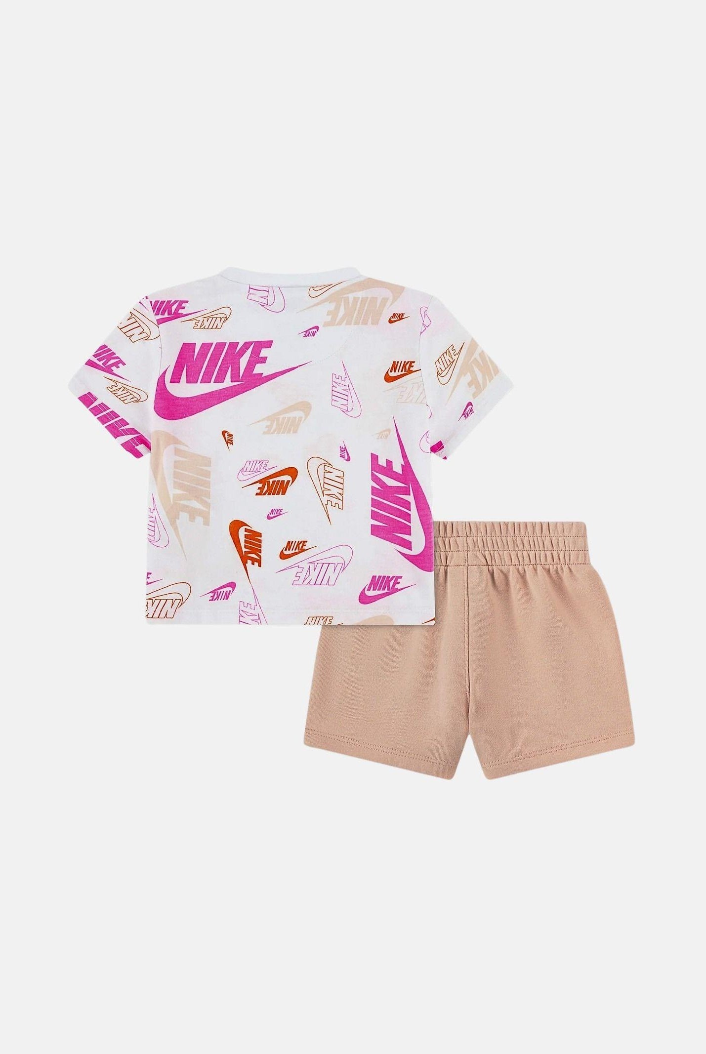 NIKE Completino beige e bianco da bambina con stampa 36N043 N0K NIKE