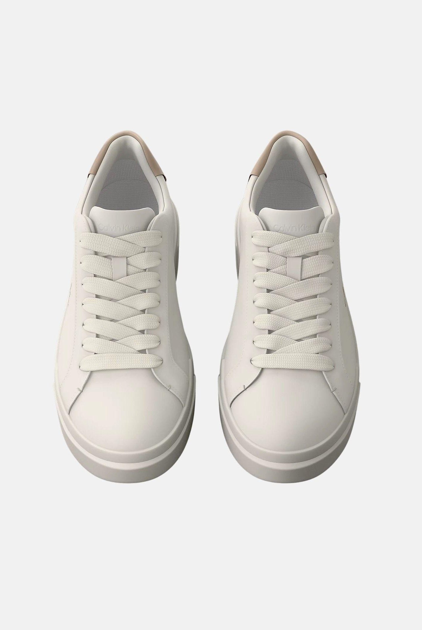CALVIN KLEIN JEANS Sneakers Chunky Cupsole Laceup LTH, colore brand Marshmallow/Nomad corrispondente al bianco panna e beige, da uomo YM0YM01344 0LC CALVIN KLEIN JEANS