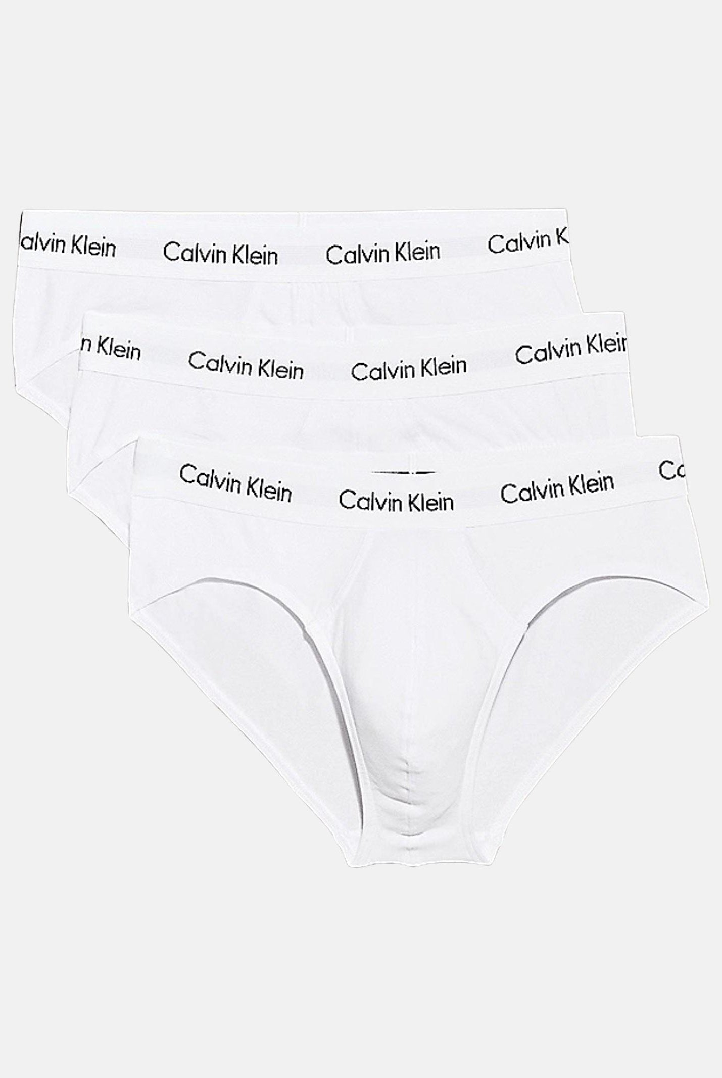 CALVIN KLEIN Set composto da tre slip bianchi da uomo con vita elastica logata 000NB3962A 100 CALVIN KLEIN