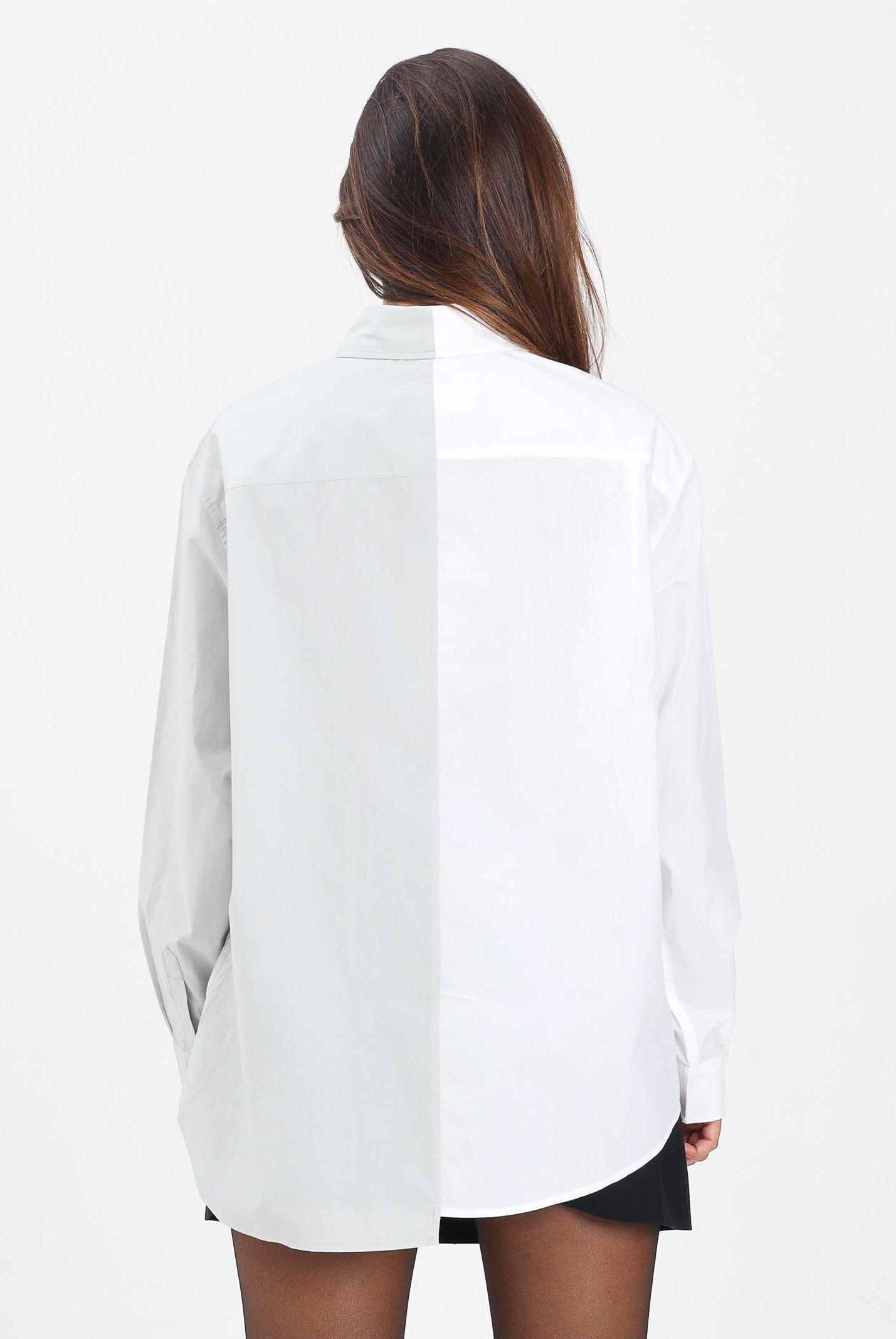 MAISON MARGIELA Camicia a manica lunga bianca e grigia per donna, ragazzi e bambini con stampa logo M60860MM014 M6C36 MAISON MARGIELA