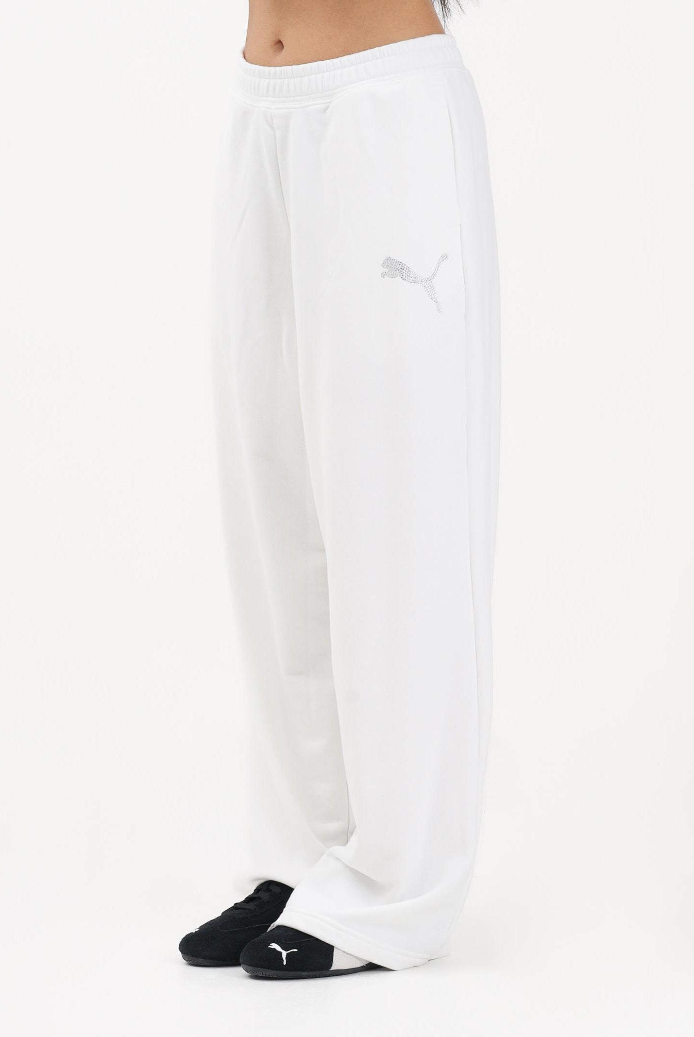 PUMA Pantalone sportivo Essentials Graphics bianco da donna 634567 02 PUMA
