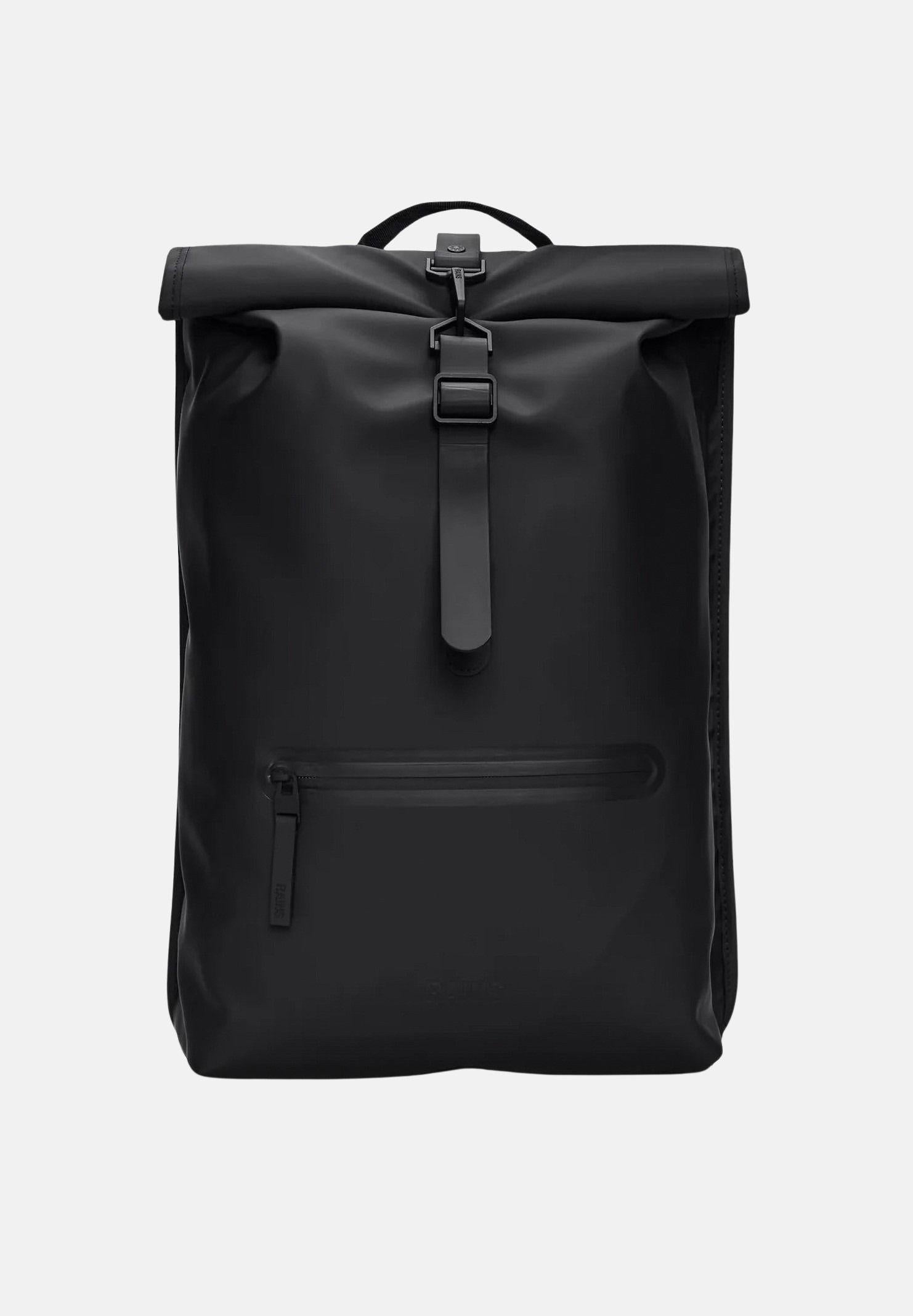 RAINS Zaino Rolltop nero per uomo e donna RA13320 BL RAINS