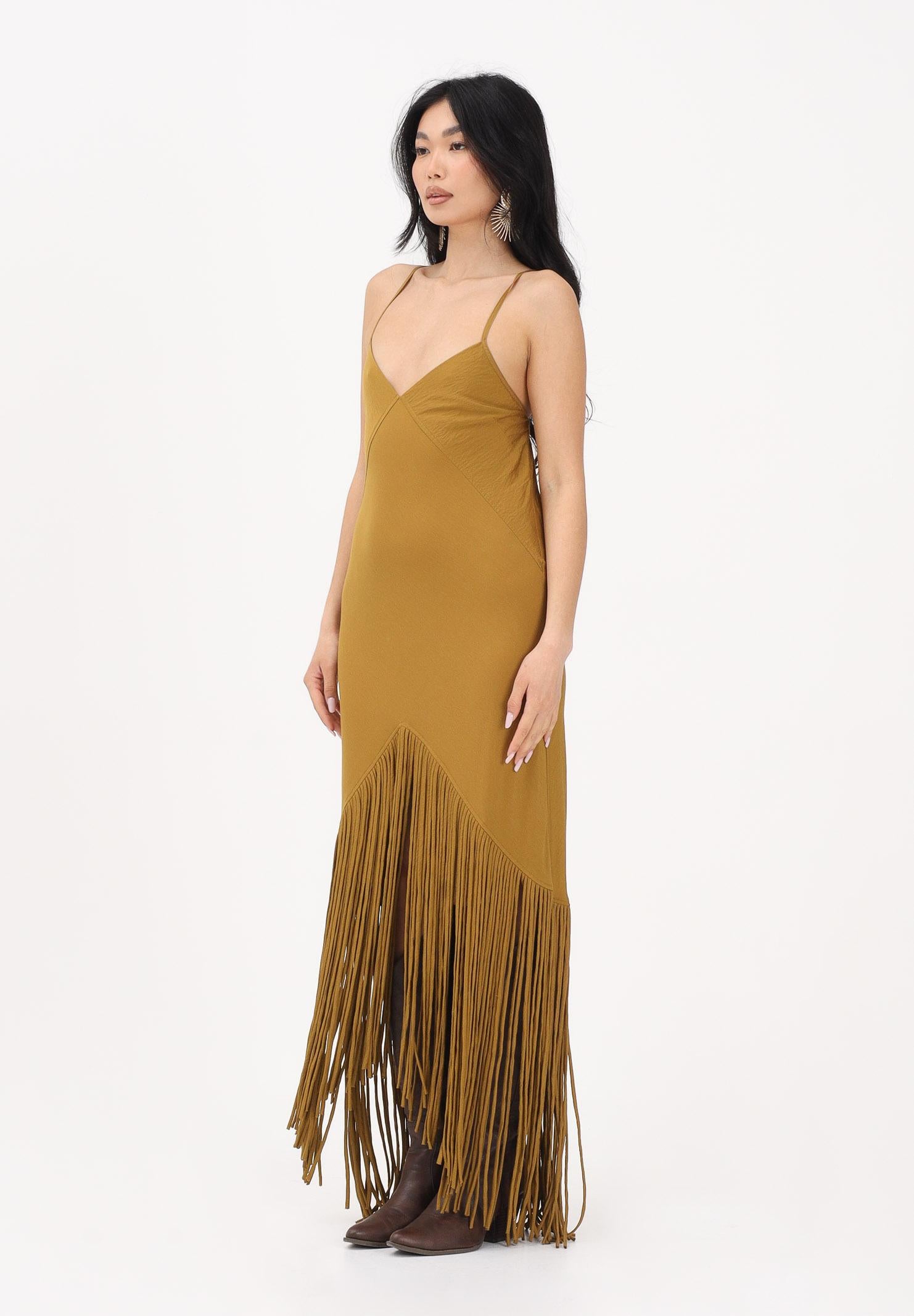 PINKO Abito lungo kiwi da donna con frange 106825A3AY L25 PINKO