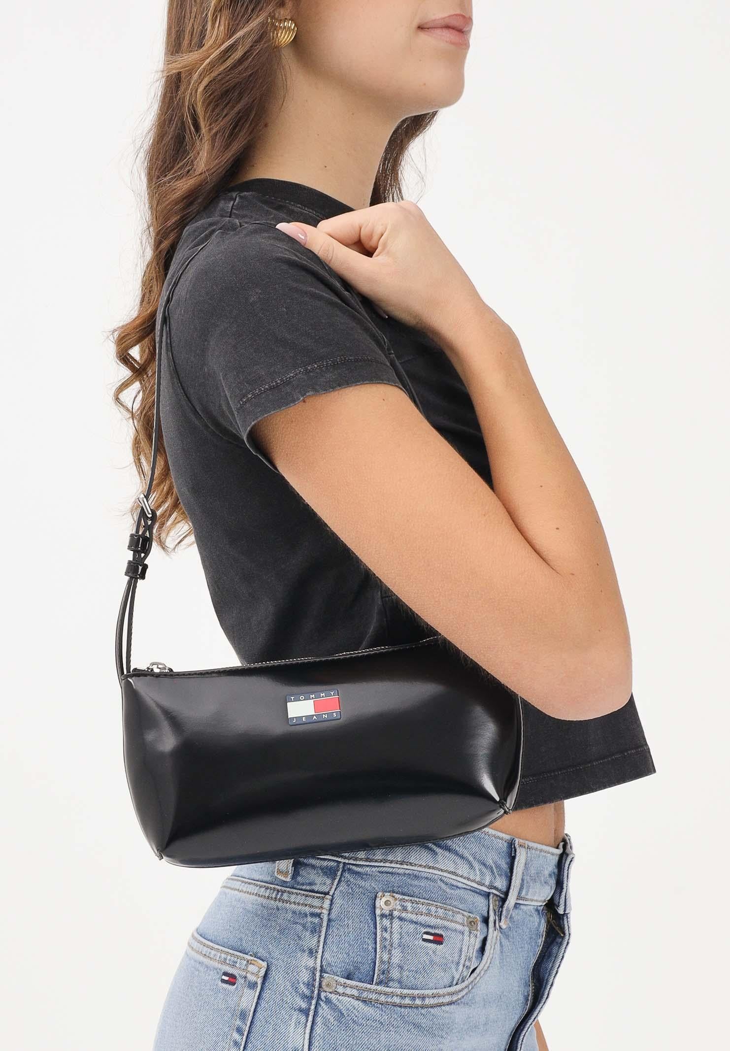 TOMMY JEANS Borsa a spalla Essential nera da donna AW0AW17866 BDS TOMMY JEANS