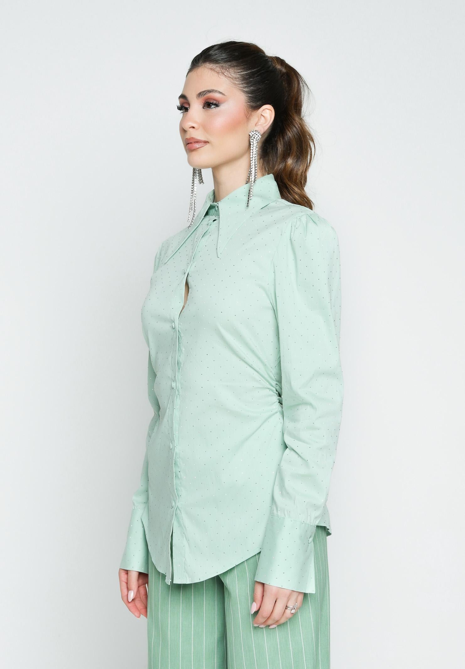 SANTAS Camicia a manica lunga CRèME BRULèE verde menta da donna PV2506 VERDE SANTAS