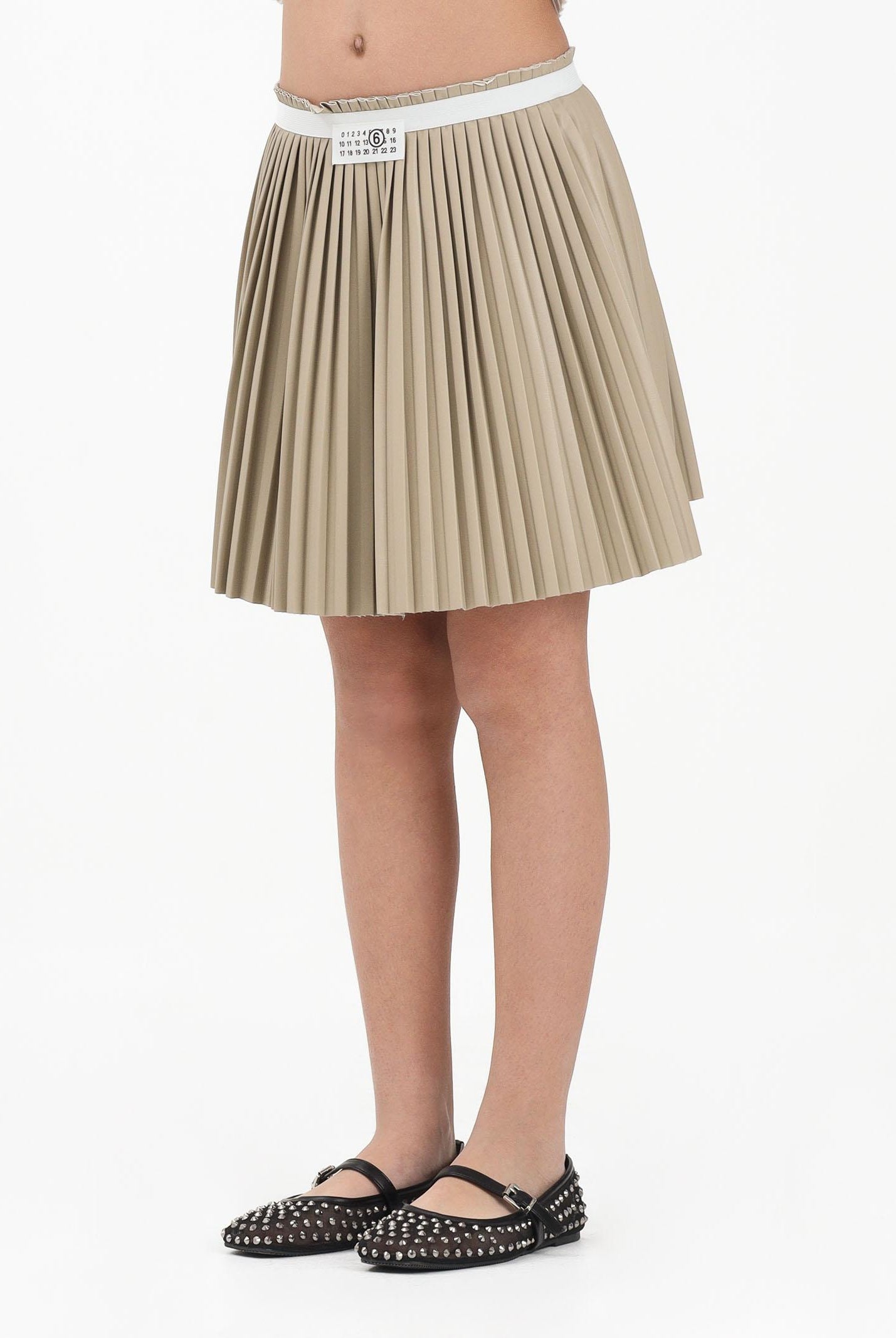 MAISON MARGIELA Gonna corta in ecopelle beige per donna, ragazze e bambine M60999MM07F M6709 MAISON MARGIELA