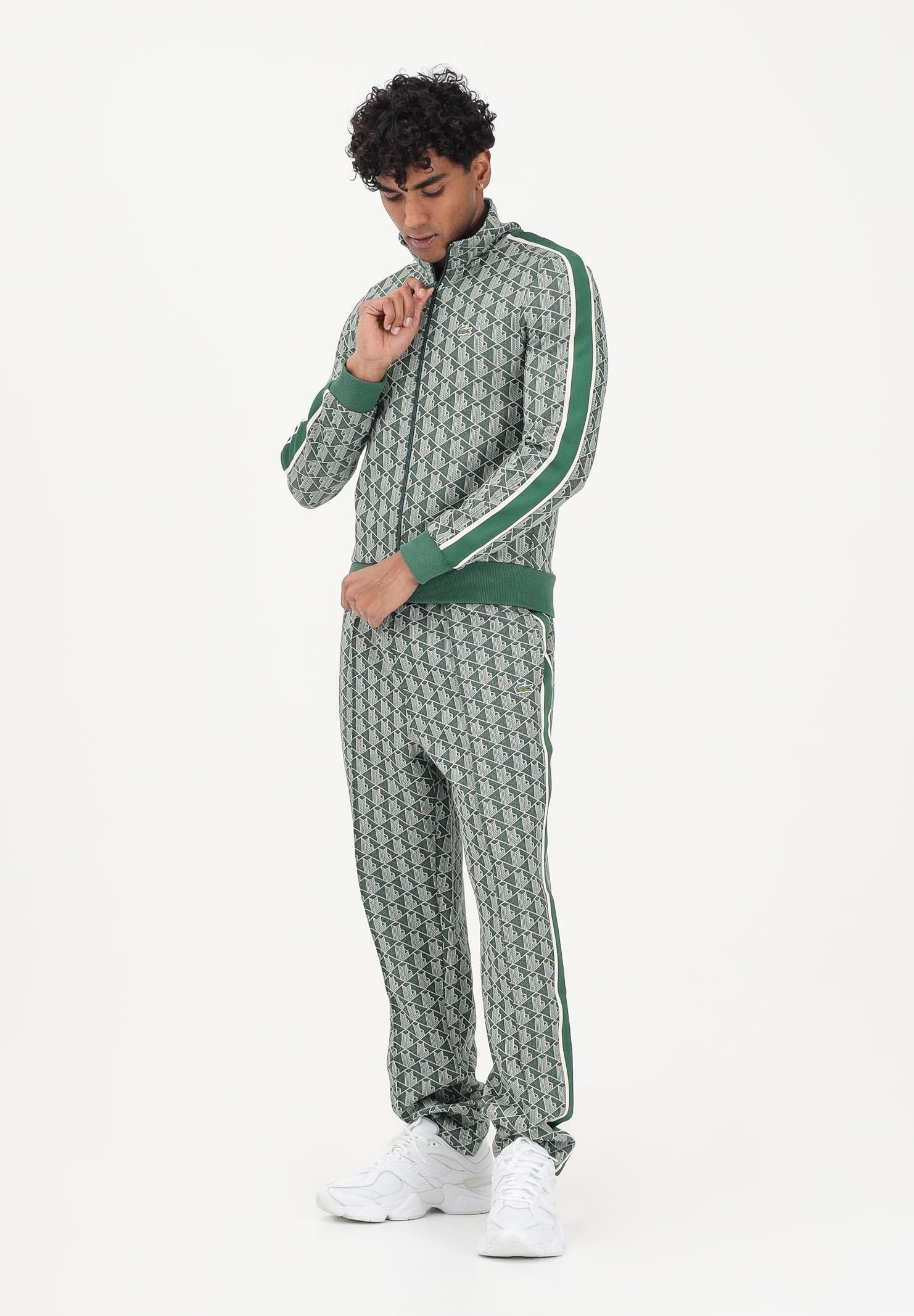 LACOSTE Pantalone sportivo verde da uomo con monogramma Paris XH1440 D1R LACOSTE