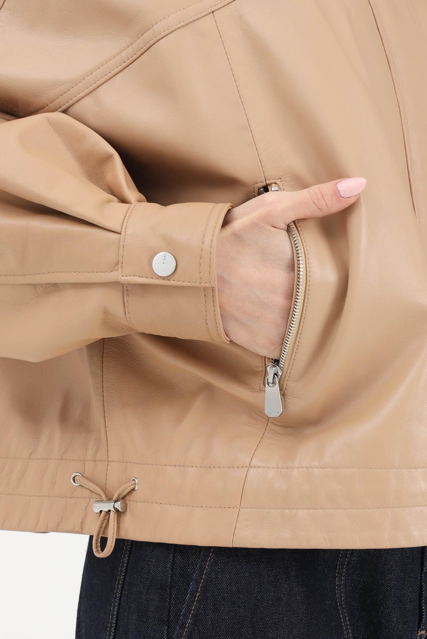 PINKO Giubbotto in pelle BAILEE BLOUSON beige da donna 106235A31Y D41 PINKO