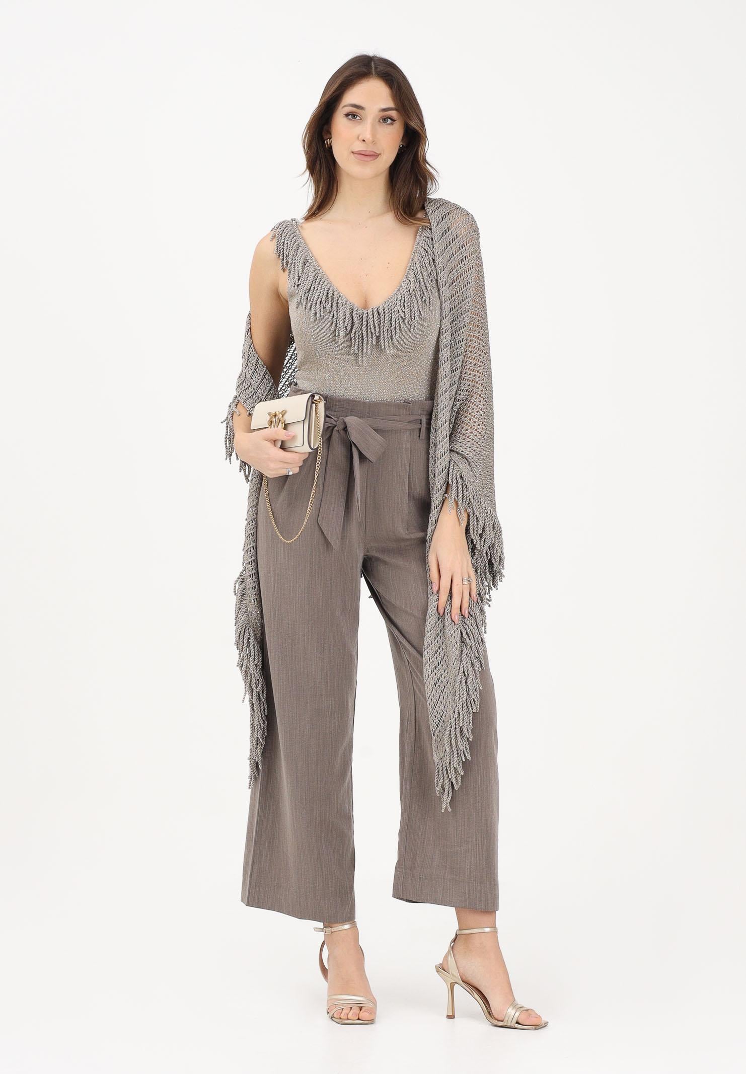 SIMONA CORSELLINI Stola fango da donna in maglia crochet dal gusto boho-chic P26CPSLO0101 V0770 SIMONA CORSELLINI