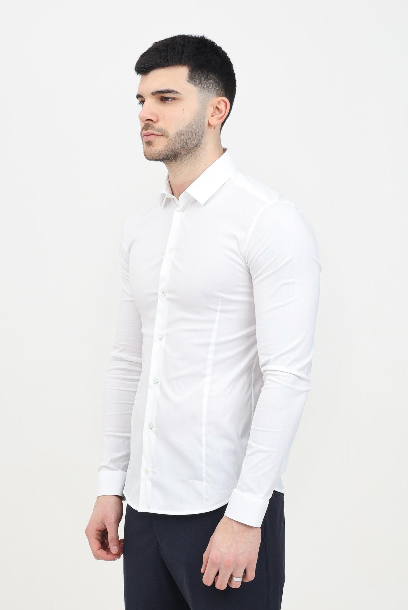 Camicia a manica lunga bianca da uomo 5C055B/A01 W103Bianco ottico PATRIZIA PEPE