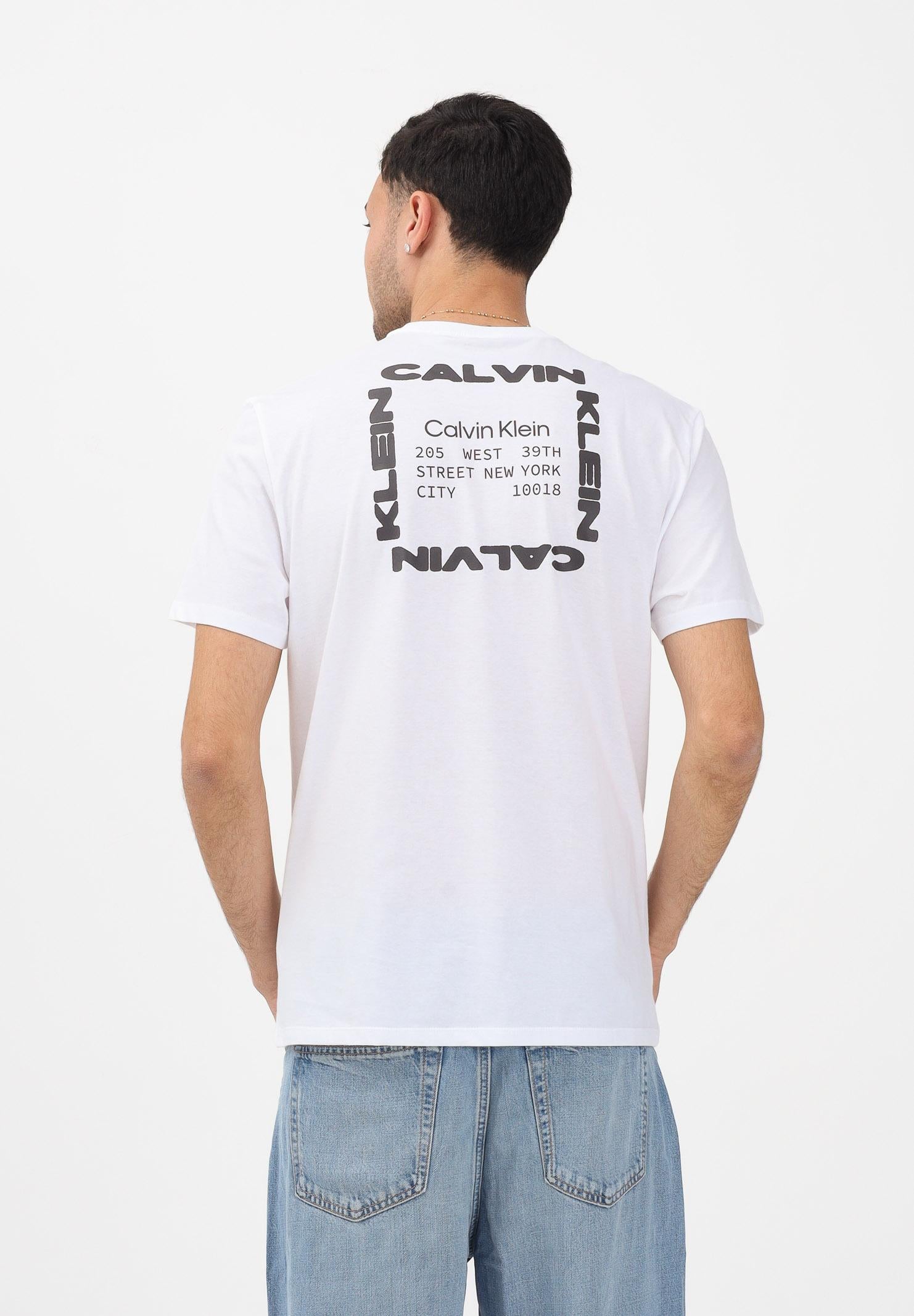 CALVIN KLEIN JEASN T-shirt a manica corta bianca da uomo con stampa sul retro LV14RE830GYAA . CALVIN KLEIN JEANS
