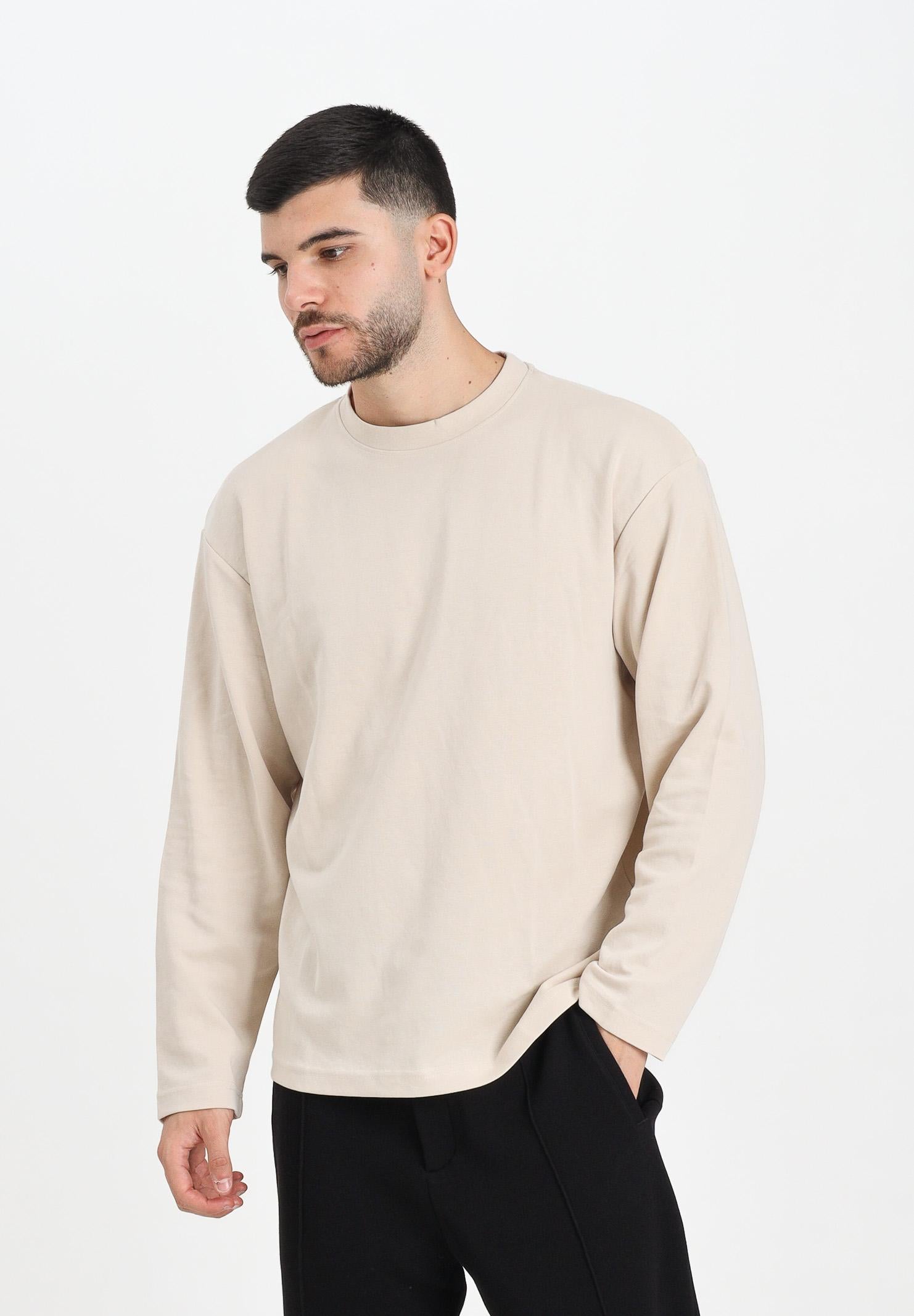 SELECTED HOMME T-shirt a manica lunga beige da uomo 16097847 Oatmeal SELECTED HOMME