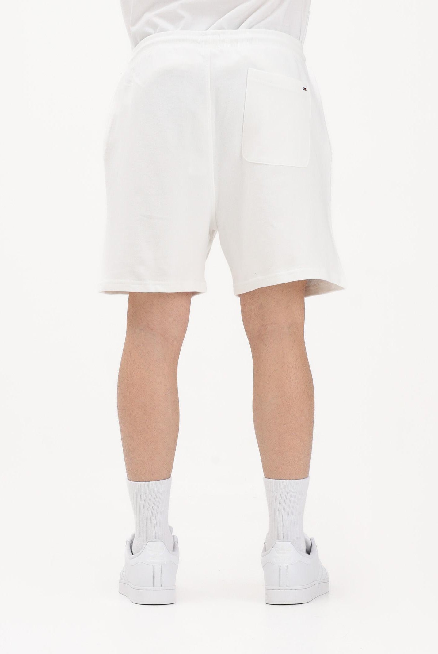 TOMMY JEANS Shorts sportivo bianco da uomo con logo DM0DM23017 YBL TOMMY JEANS