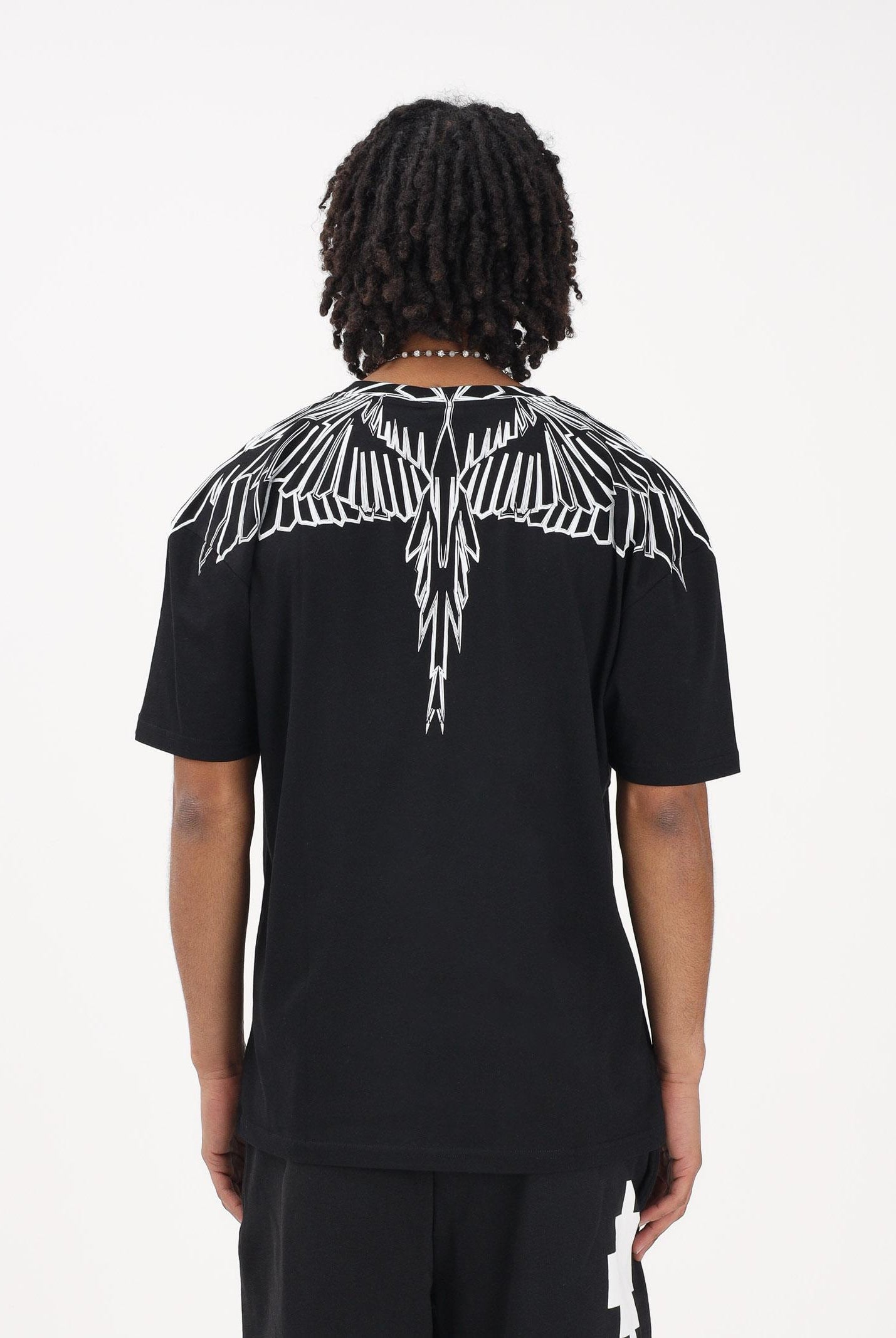 MARCELO BURLON COUNTY OF MILAN T-shirt a manica corta nera da uomo con stampa S6CMMATH010 110 MARCELO BURLON COUNTY OF MILAN