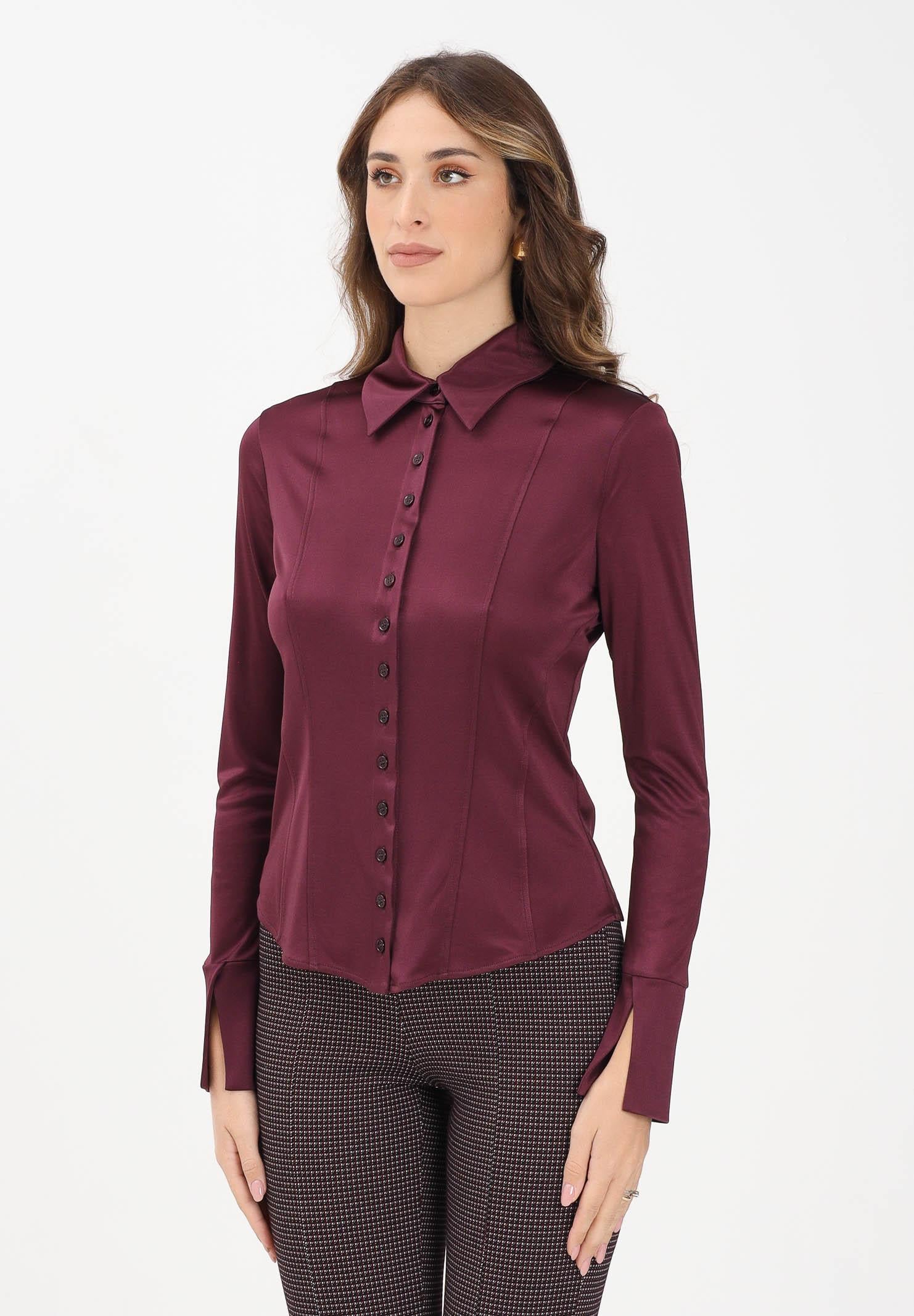 PATRIZIA PEPE Camicia a manica lunga bordeaux da donna 8C0784J303 M536 PATRIZIA PEPE