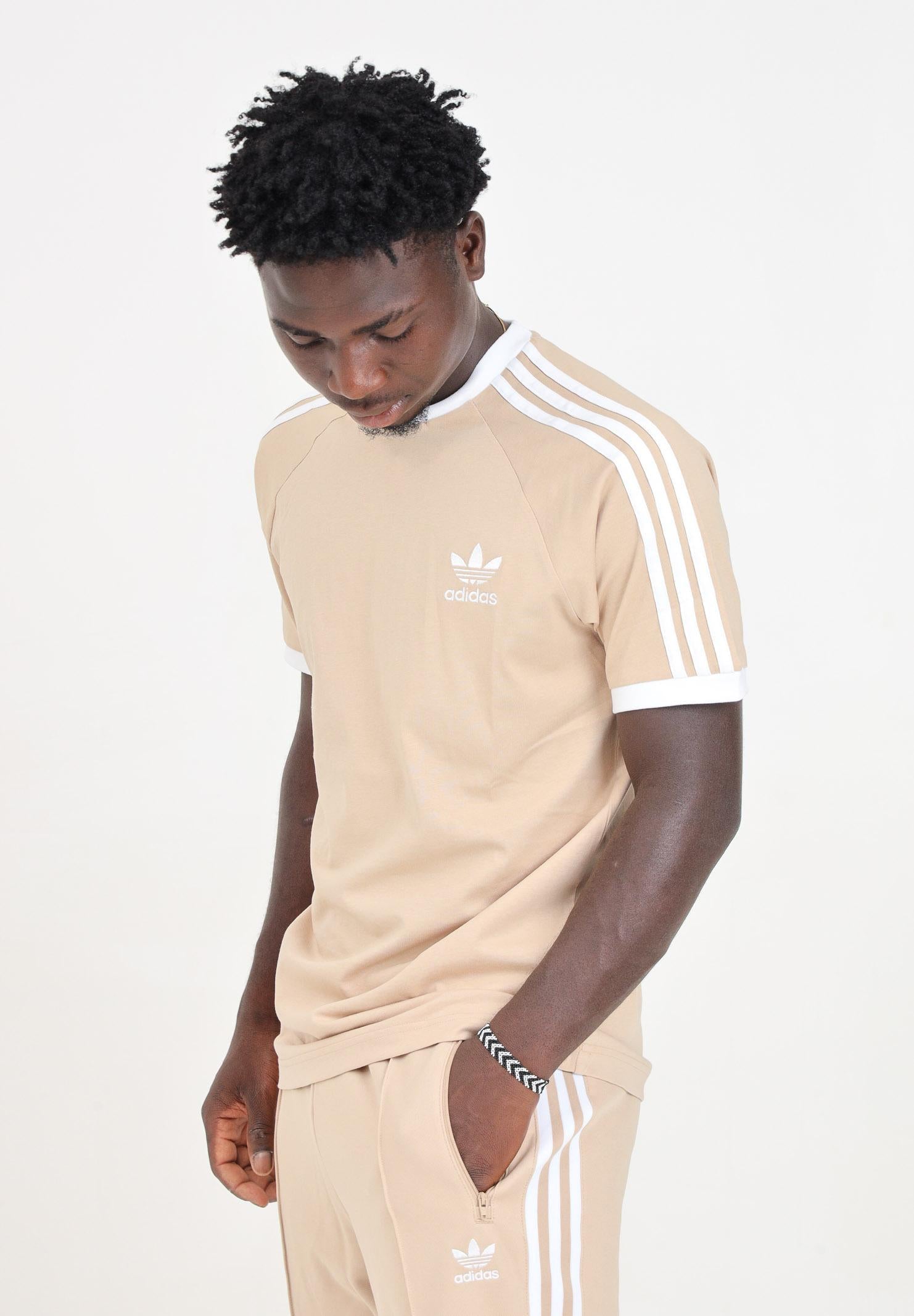 T-shirt a manica corta Adicolor Classics 3-Stripes beige da uomo IZ2366 ADIDAS ORIGINALS