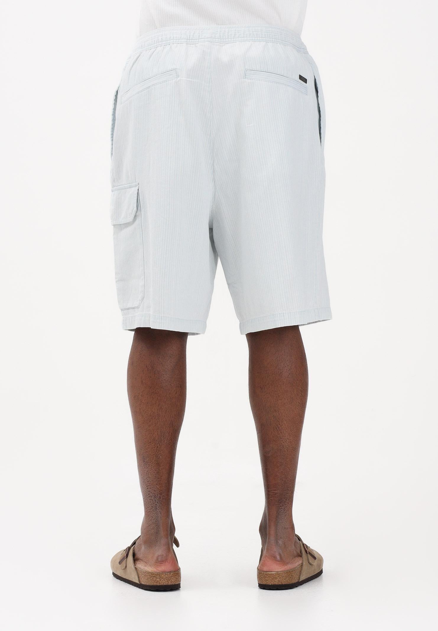 ARMANI EXCHANGE Shorts cargo bianco e celeste da uomo con righe sottili XM002810AF22638 FB380 ARMANI EXCHANGE