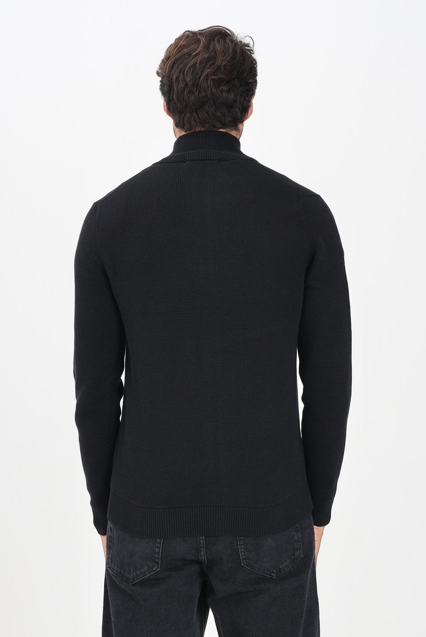 SELECTED HOMME Cardigan con zip nero da uomo 16096883 Black SELECTED HOMME