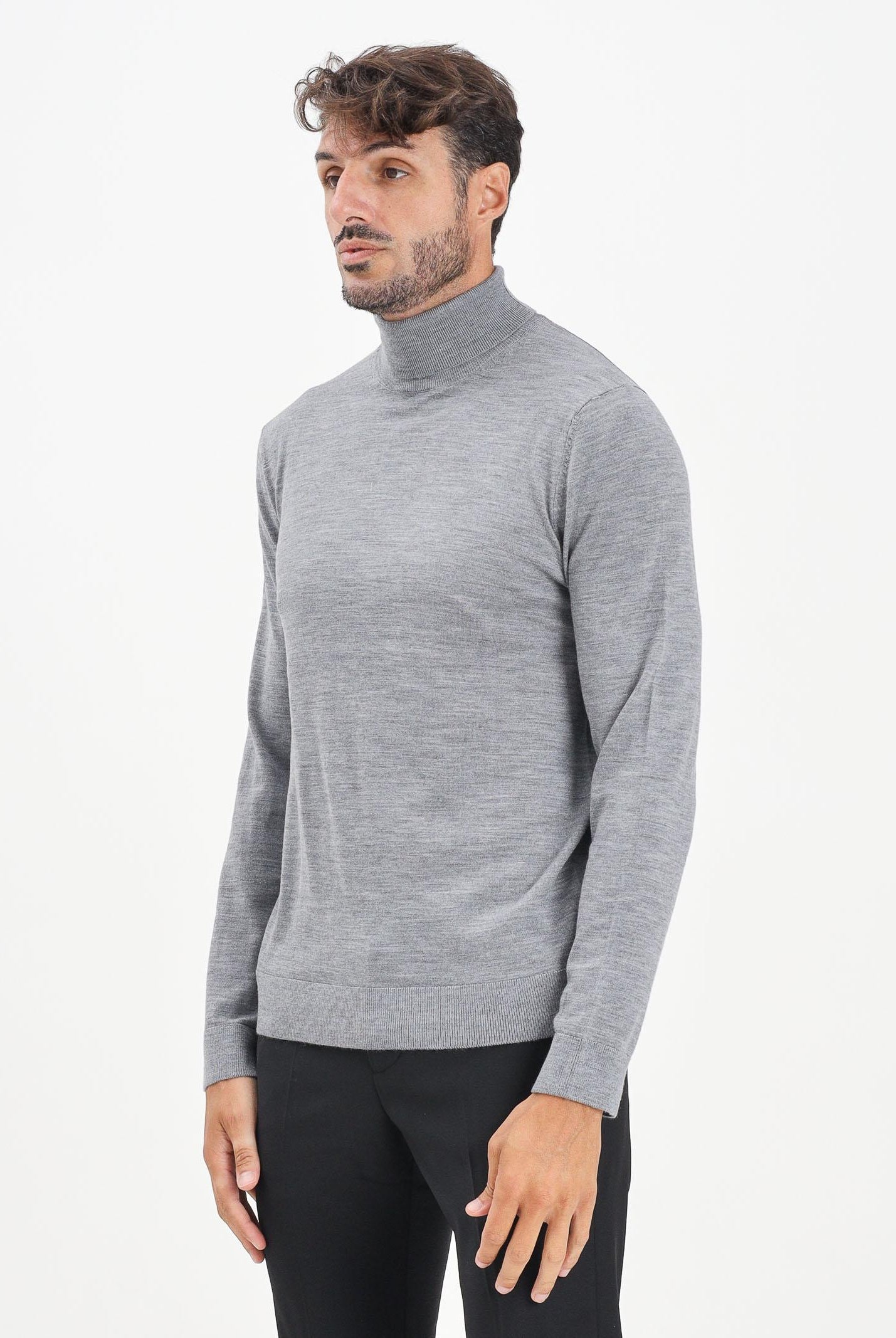 SELECTED HOMME Maglione a collo alto grigio da uomo 16094653 MediumGreyMel SELECTED HOMME