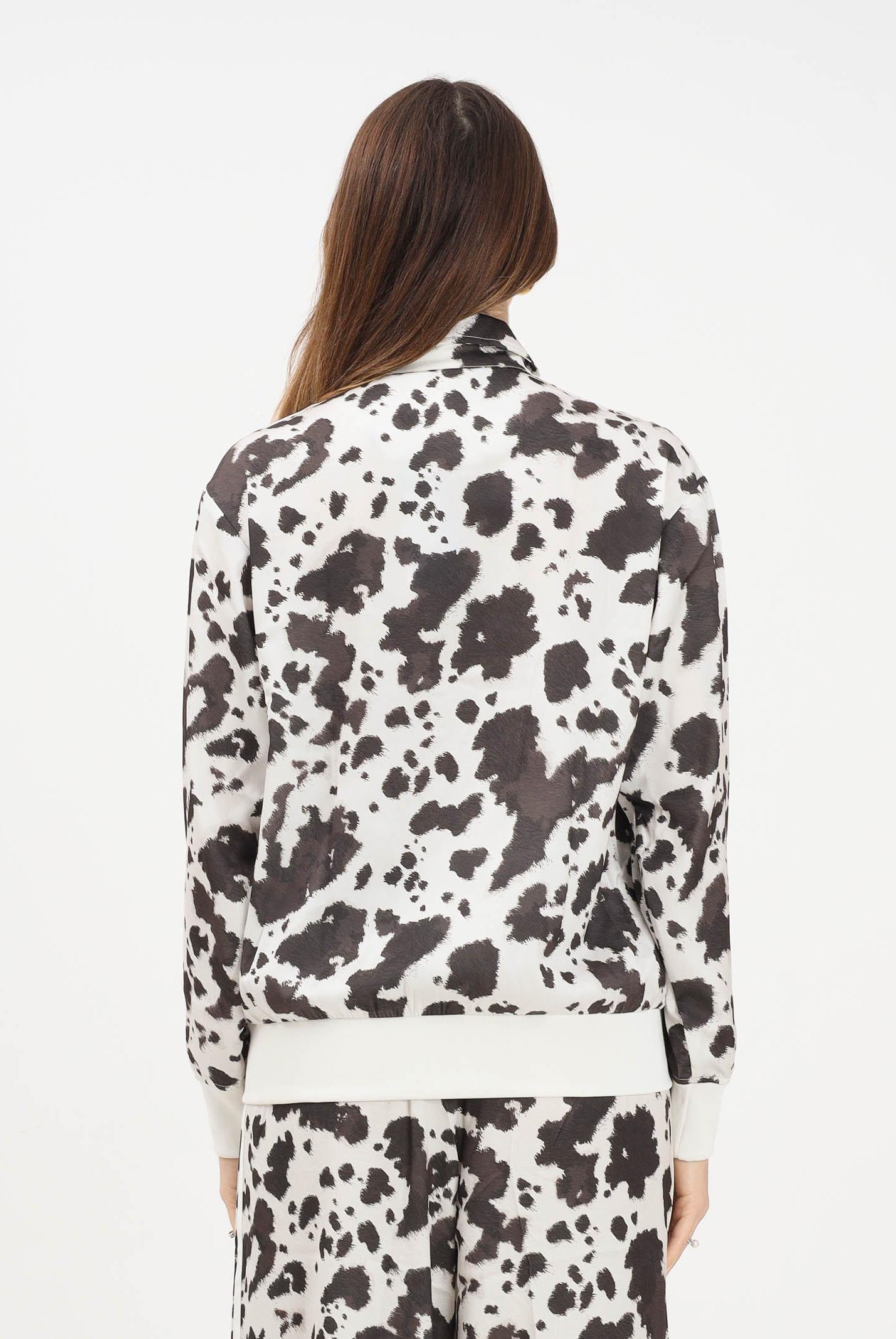 ADIDAS ORIGINALS Felpa con zip Adidas Originals Satin panna e marrone da donna KA2683 . ADIDAS ORIGINALS