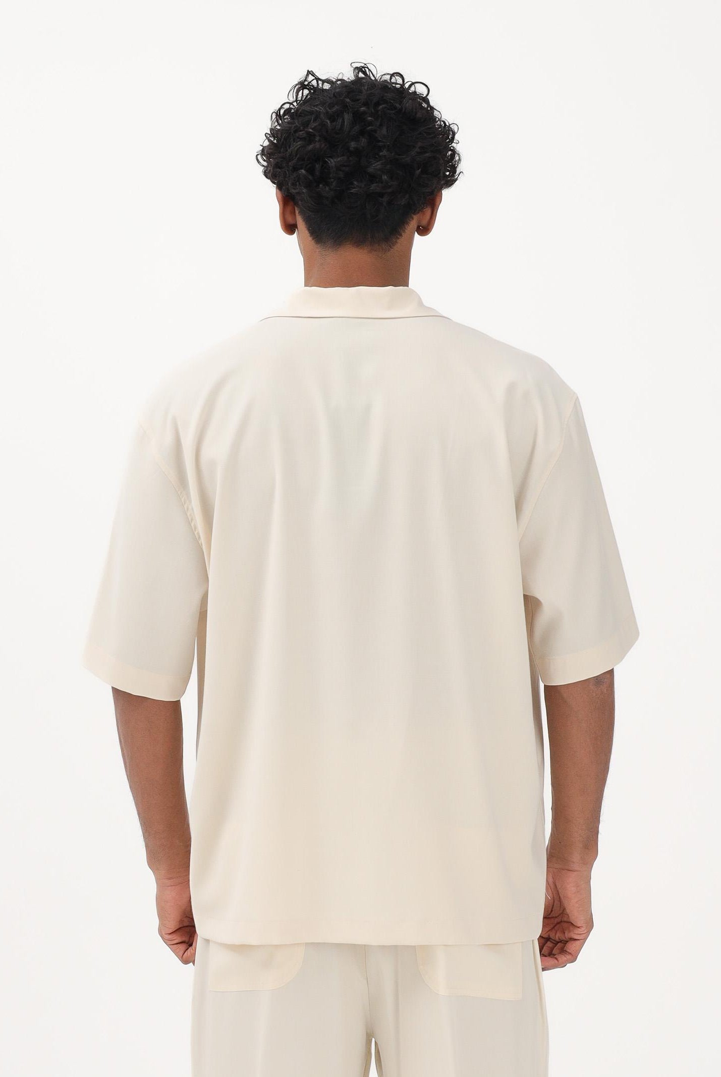 I'M BRIAN Camicia a manica corta panna da uomo CA3623 PA I'M BRIAN