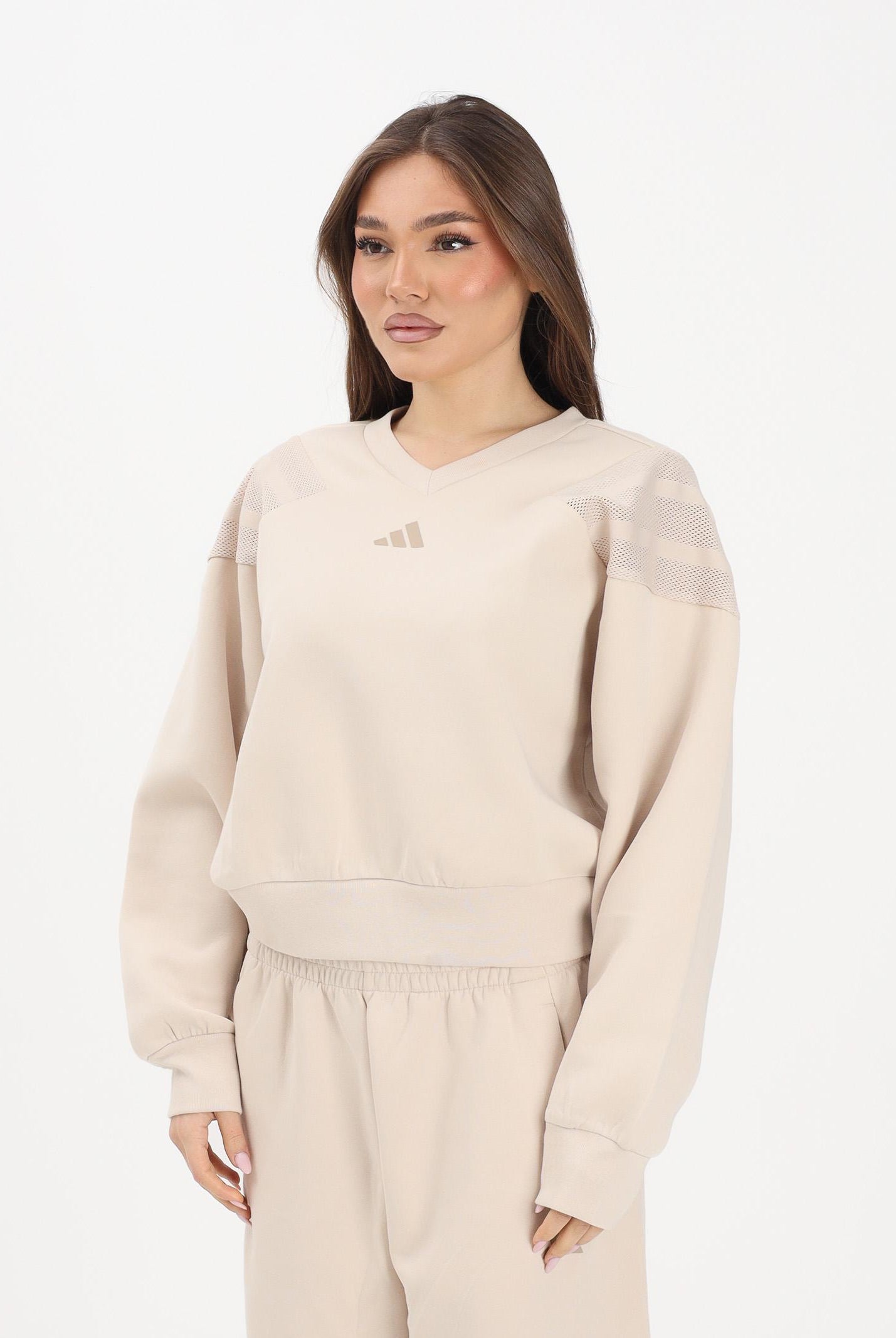 ADIDAS PERFORMANCE Felpa Future Icons Three Stripes beige da donna KB4244 . ADIDAS PERFORMANCE