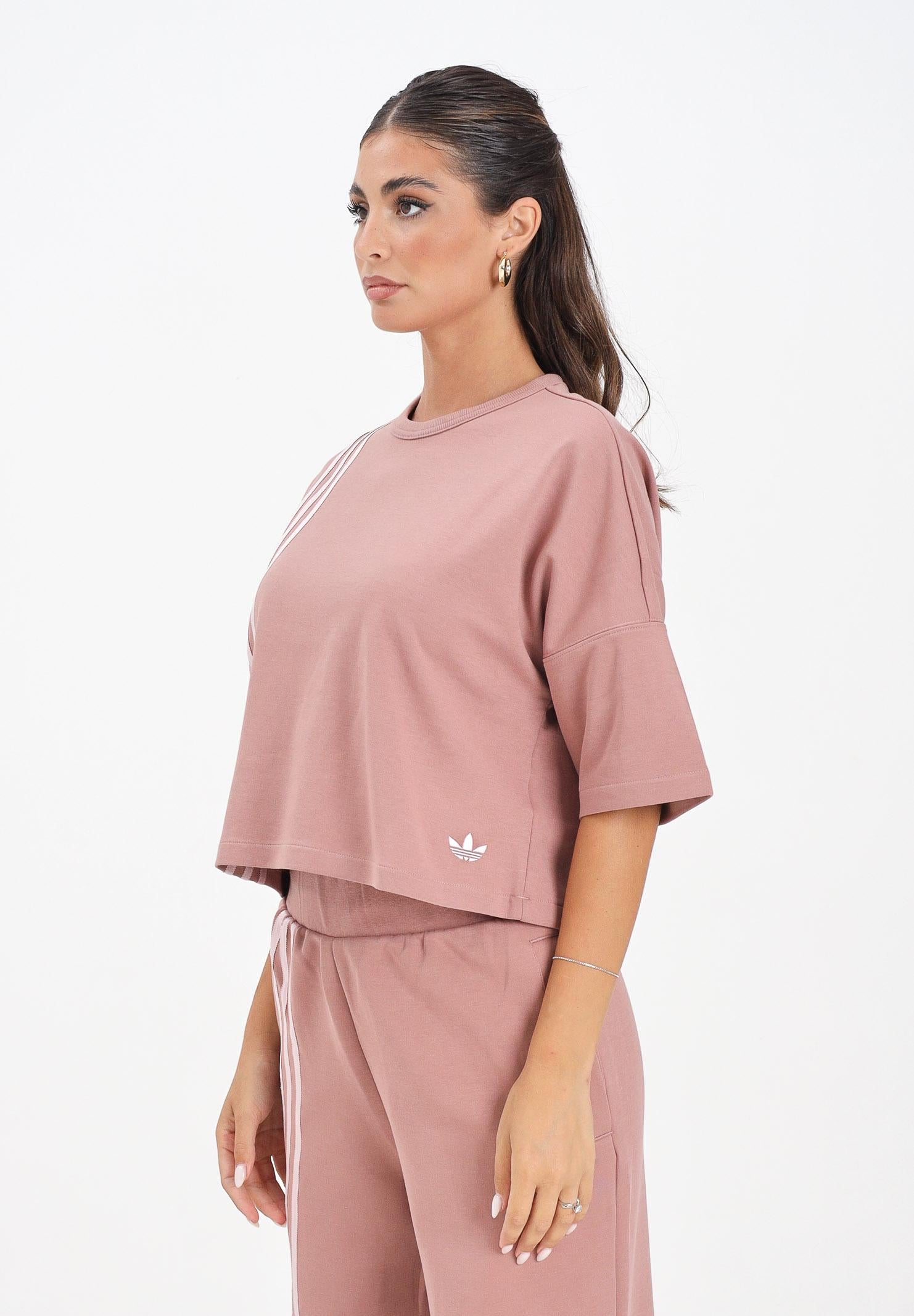 ADIDAS ORIGINALS T-shirt a manica corta 3 Stripes rosa da donna JW3613 ADIDAS ORIGINALS