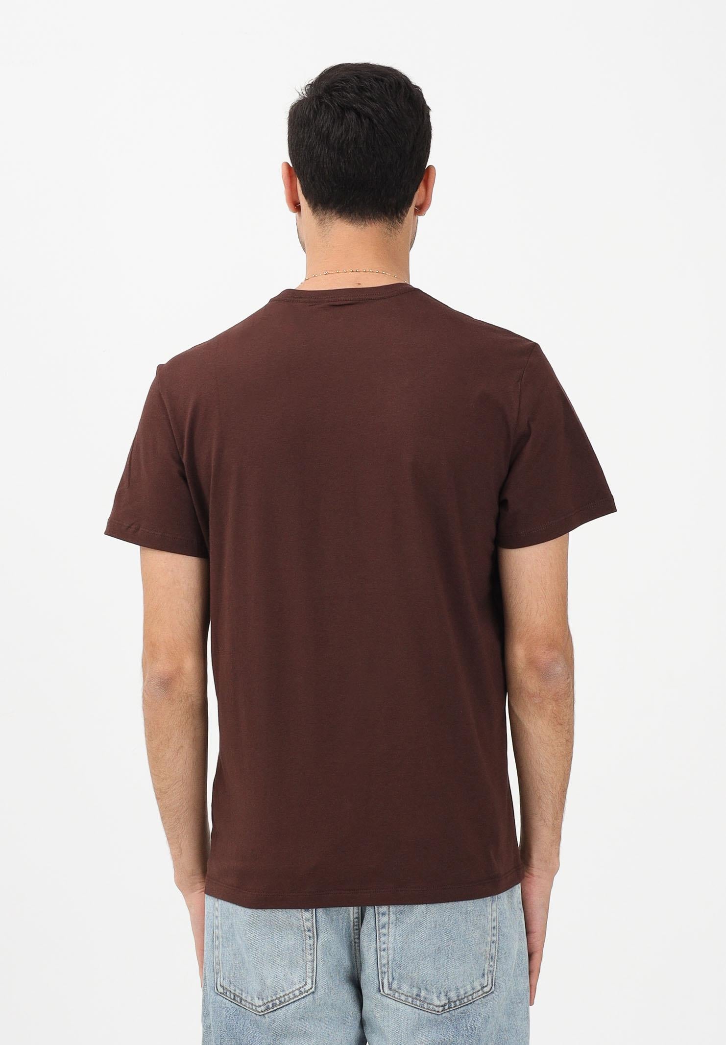 CALVIN KLEIN JEANS T-shirt a manica corta marrone da uomo con stampa logo LV14RE816G2IN . CALVIN KLEIN JEANS