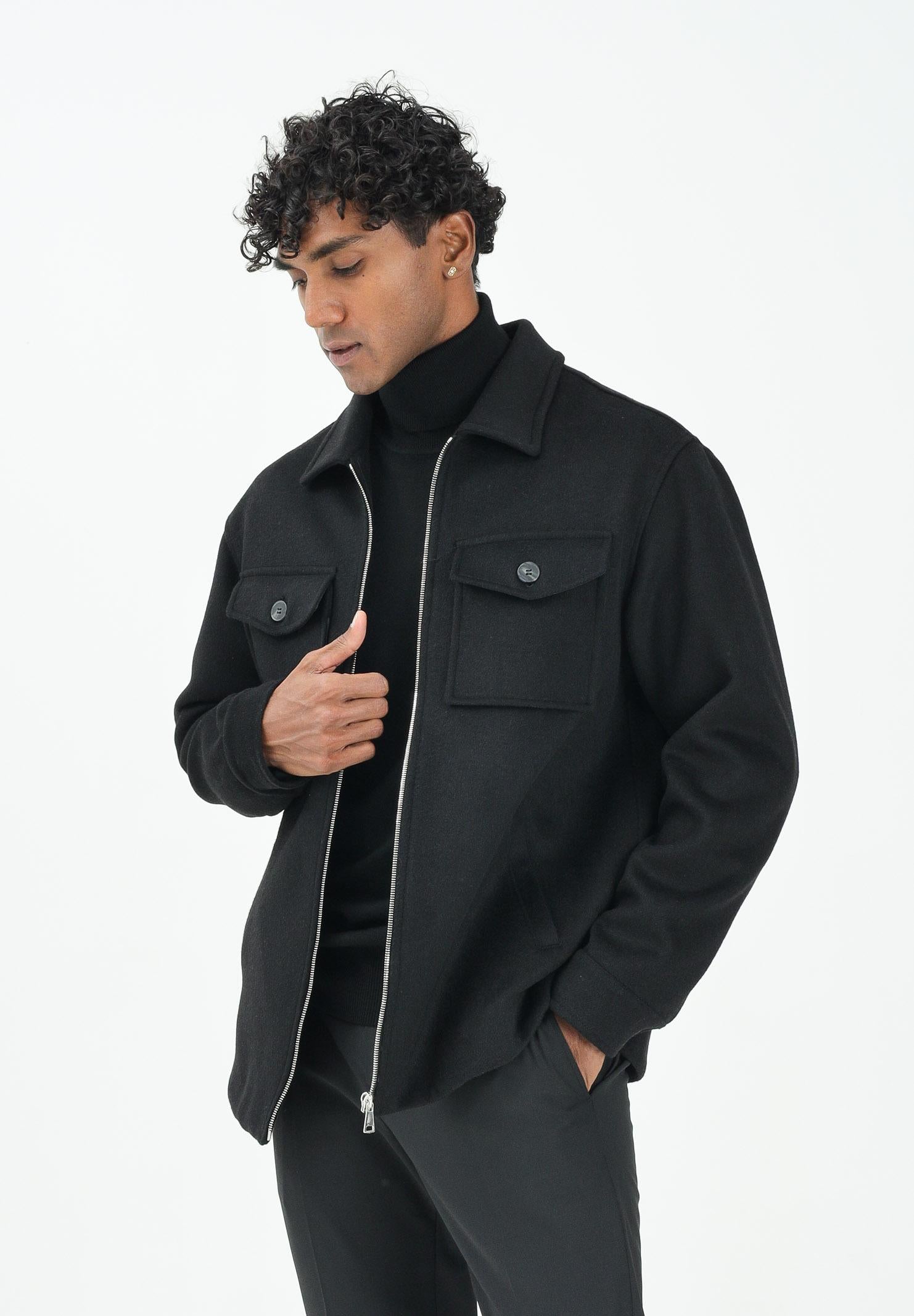 YES LONDON Cappotto corto nero da uomo XG5246 NE YES LONDON