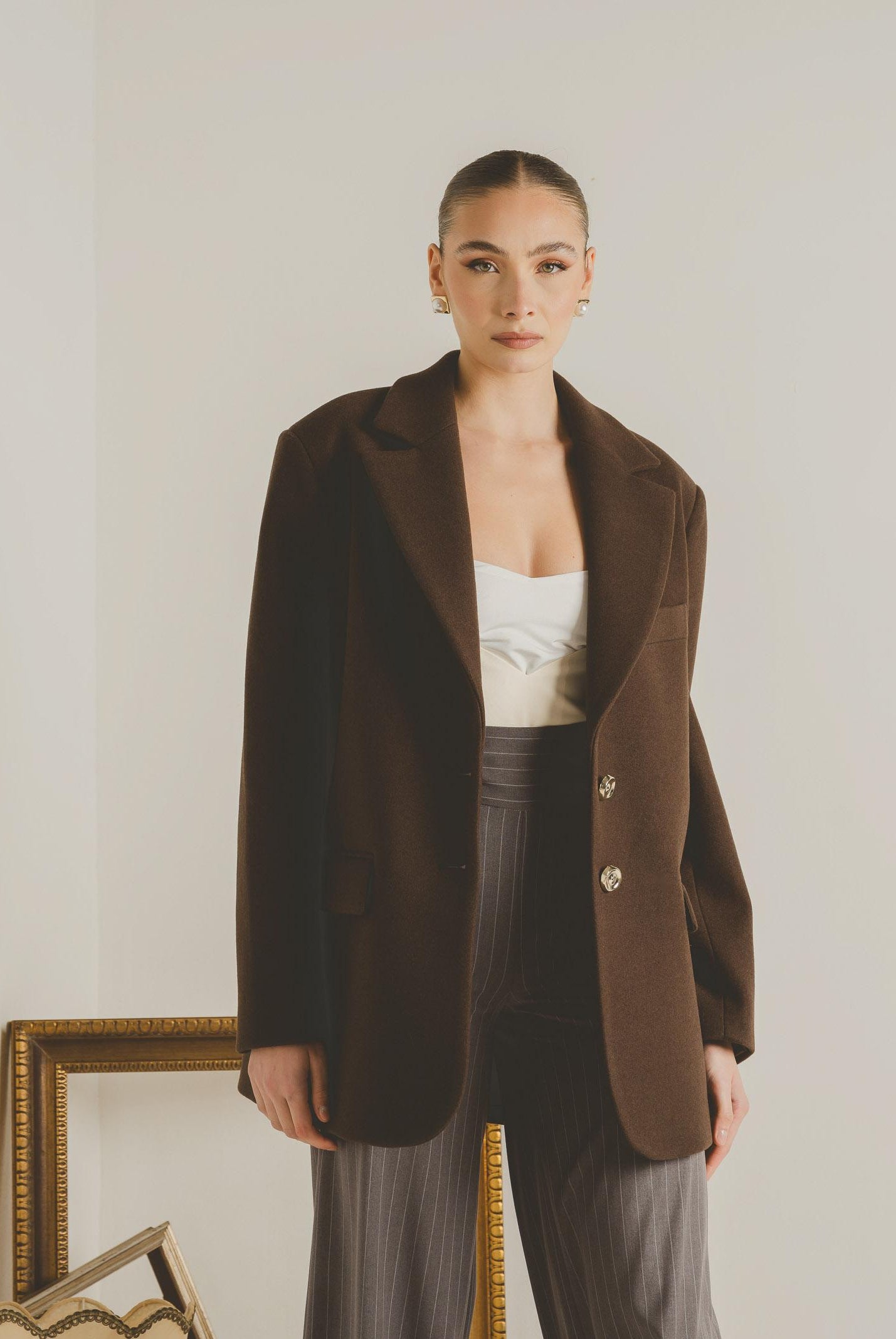 SANTAS Cappotto corto LUMIÈRE marrone da donna PV2620 MA SANTAS